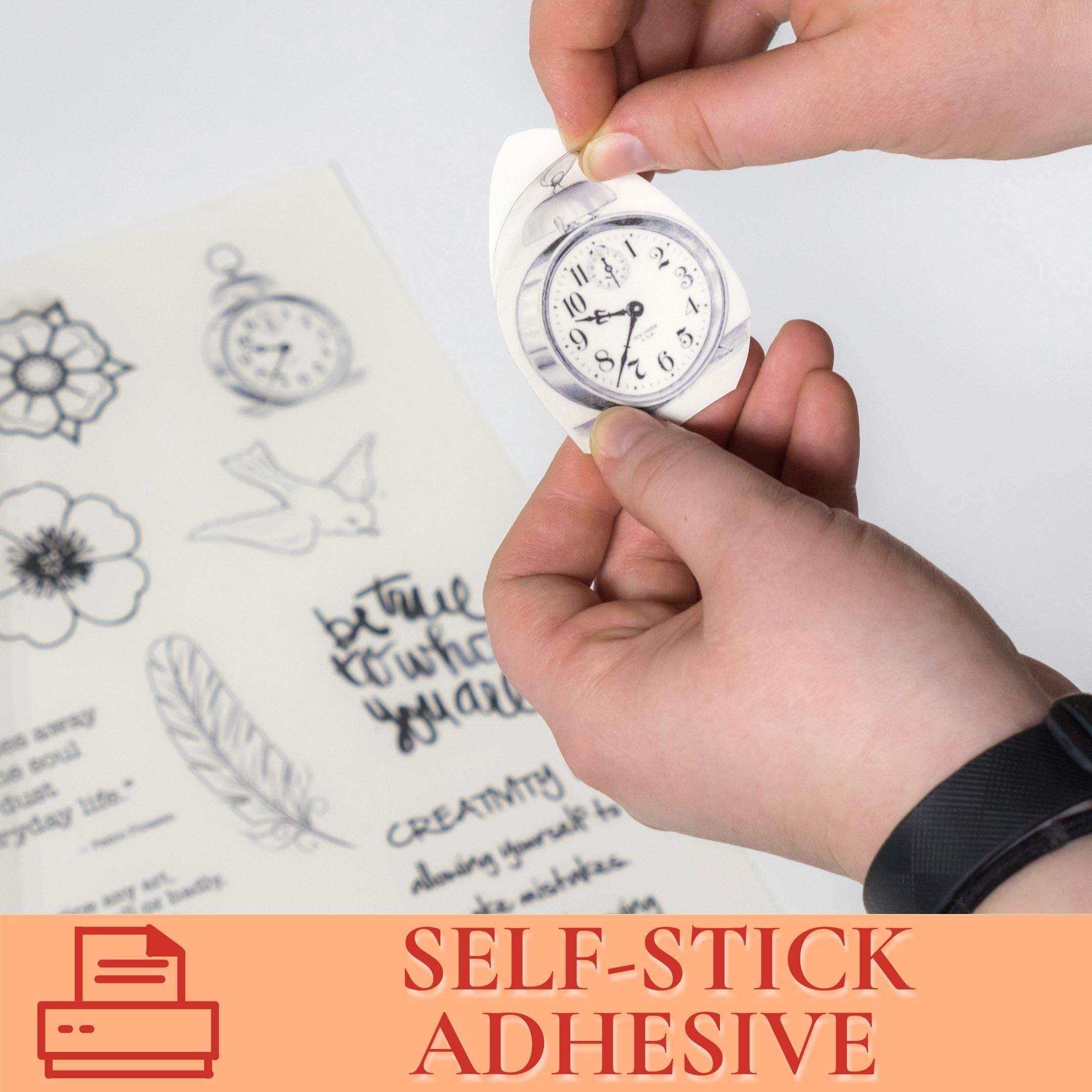 Grafix Computer Adhesive Backed 8.5 x 11” Matte, Pack of 6 – Self-Stick Printable Film for Creating Custom Journals, Stickers, Photos, Jewelry and More, Ink Jet Printers Only, 8.5" x 11" 6