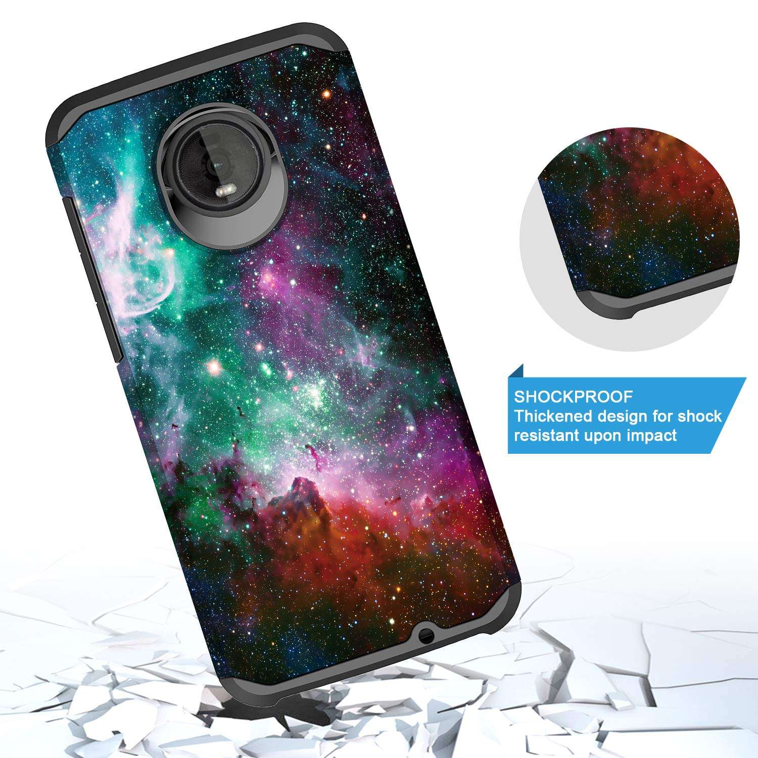 GORGCASE Case Designed for Moto Z4, Motorola Moto Z4 Play, Slim Cute Dual-Layer Drop Protection Shock-Proof Anti-Slip PC Soft TPU Bumper Girls Women Armor Protective Cover Marble 4