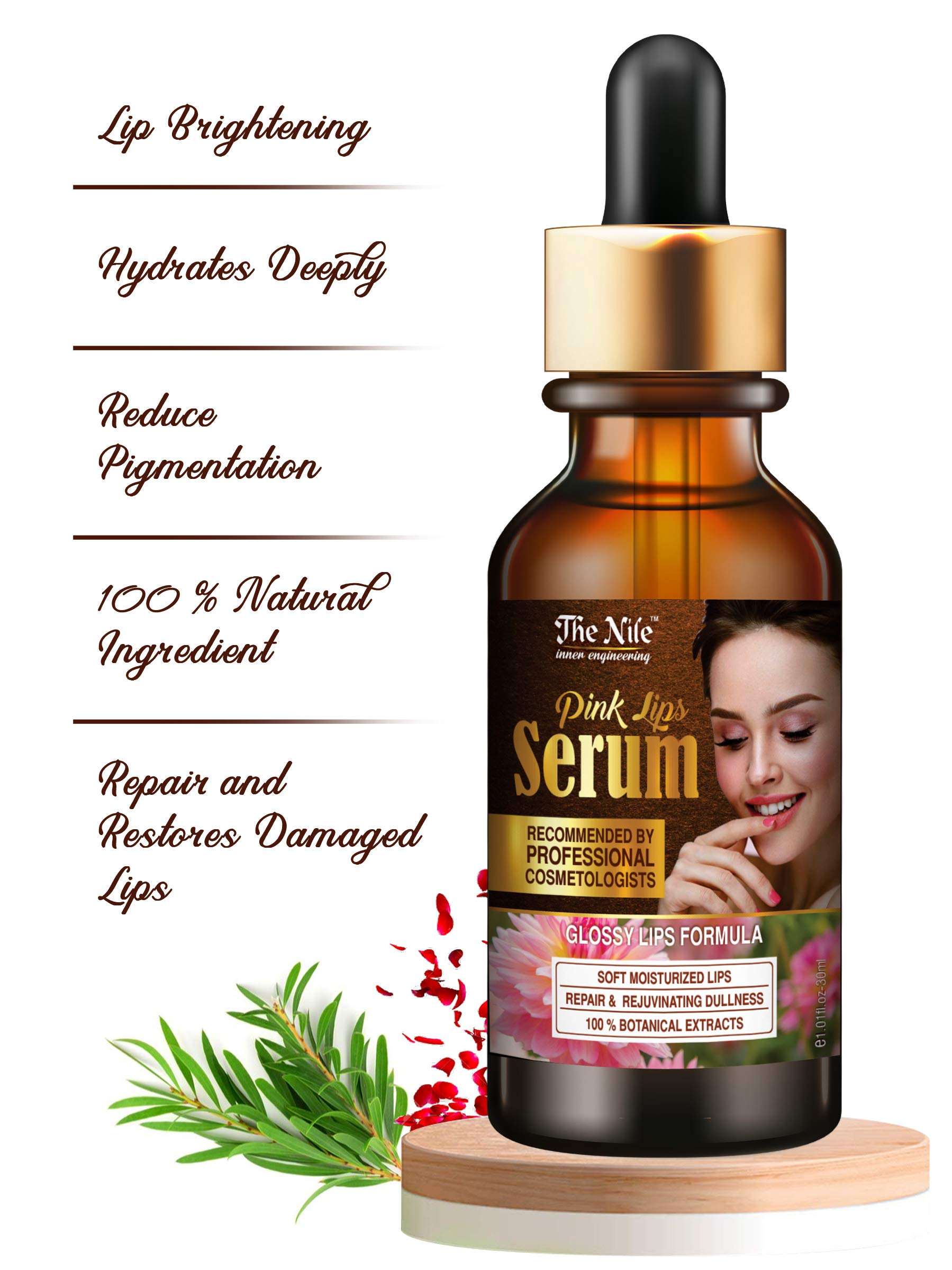 The Nile Pink Lip Serum -With Vitamin E- For Glossy & Shiny Lips with Moisturizing Effect- 30ML 4