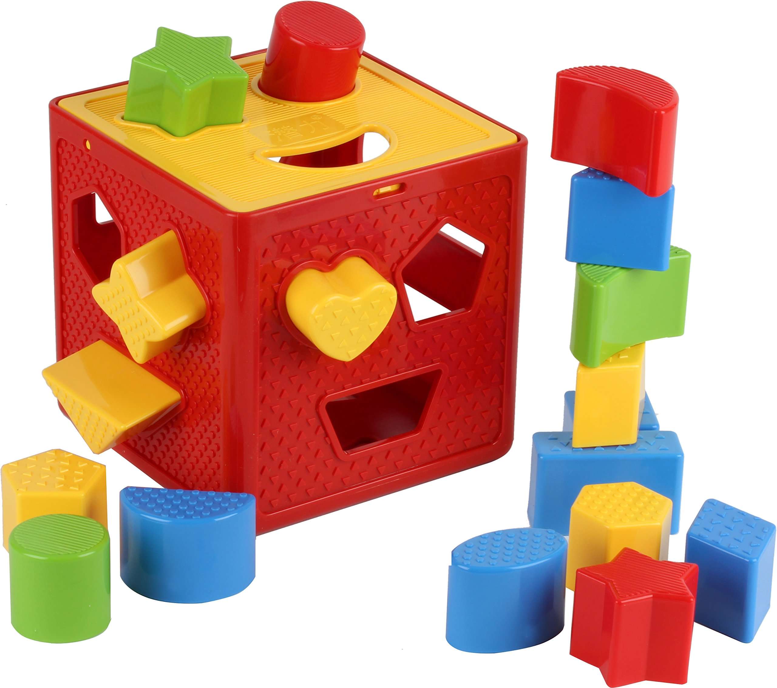 Play22 Baby Blocks Shape Sorter Toy - Childrens Blocks Includes 18 Shapes - Learning Color Recognition - Colorful Sorter Cube Box - My First Baby Toys - Toys Gift for Boys & Girls 1