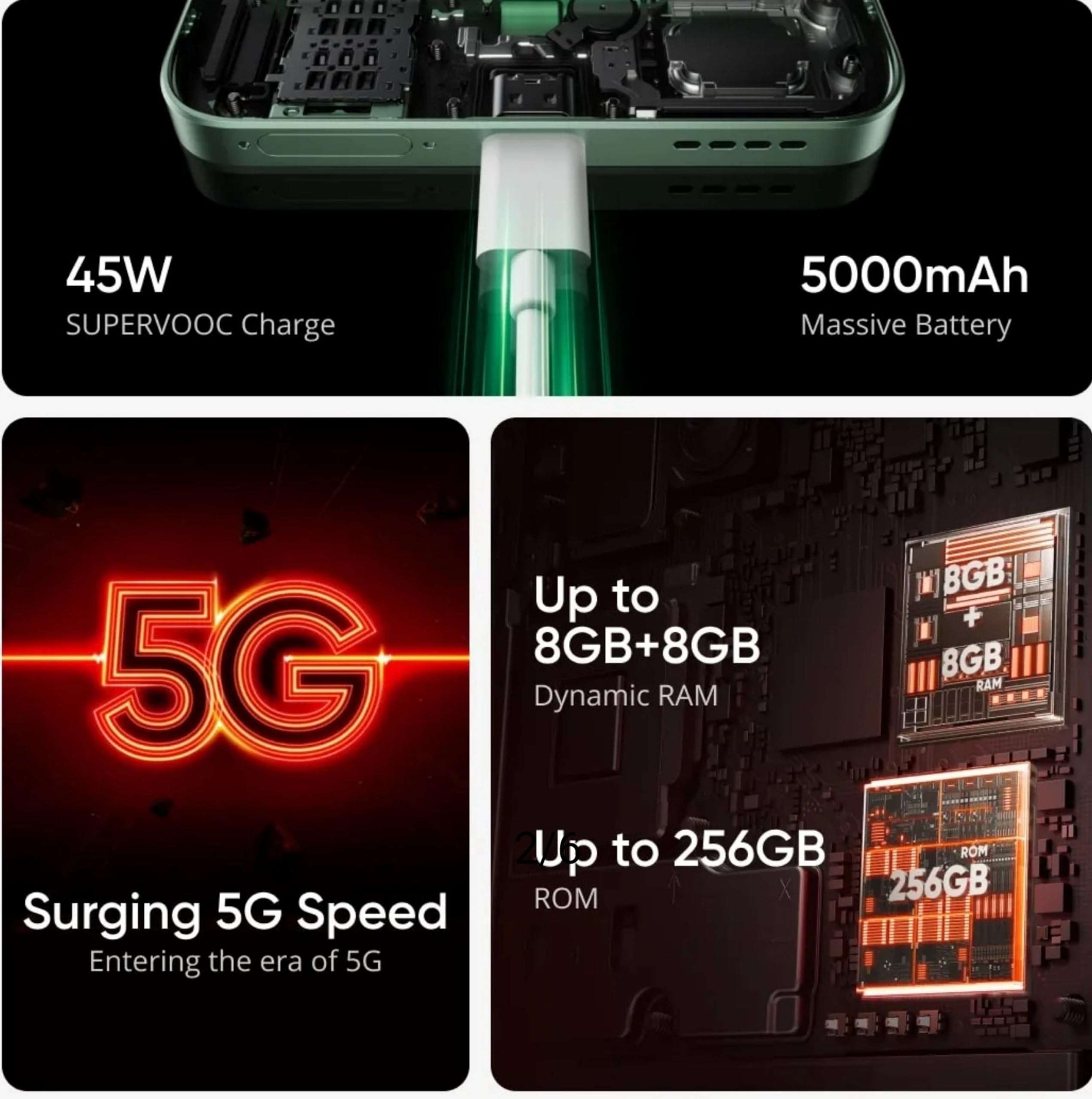 realme P1 5G (Peacock Green, 6GB RAM, 128GB Storage) | Up to 6GB + 6GB Dynamic RAM | Dimensity 7050 5G Chipset | AMOLED Display | 7-layer VC Cooling System | 50MP Color AI Camera |45W SUPERVOOC Charge 2