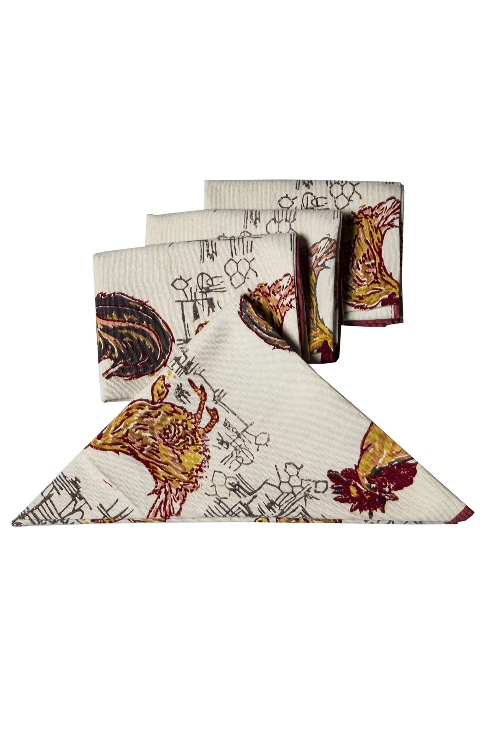 CONTRAST LIVING Bikash Hand Block Printed Kitchen Towel/Dish Towel/Hand Towel Multi Color Set of 3 Pcs 3