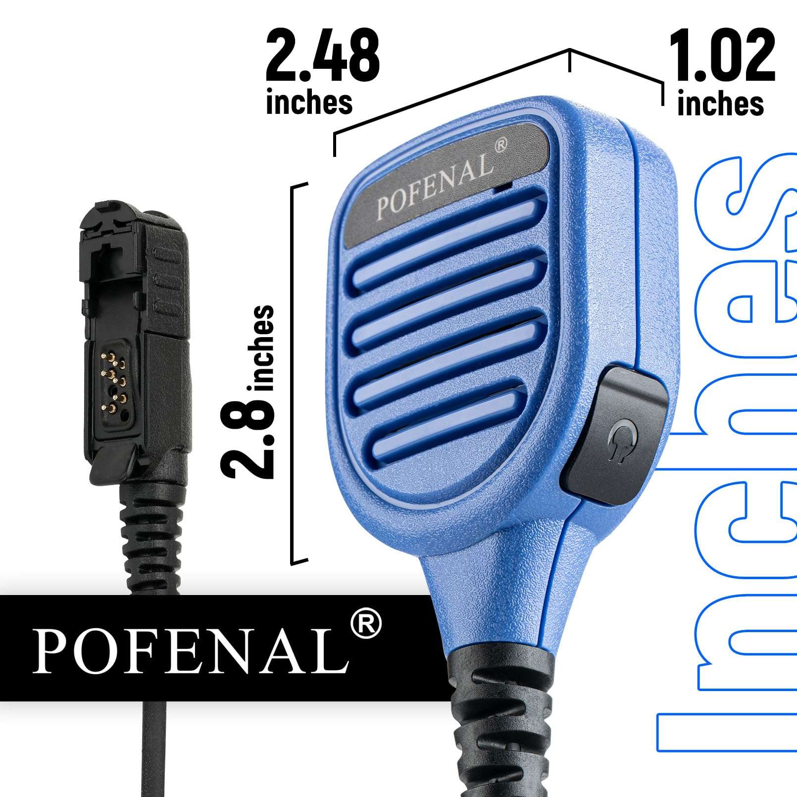 POFENAL Water-Proof Radio Microphone, Remote Shoulder MIC with 3.5mm Jack, Compatible with Motorola XPR6550 XPR7550 XPR7550e APX6000(Green) & 3.5mm Earpiece&1 Pack Large Green Earmolds 3