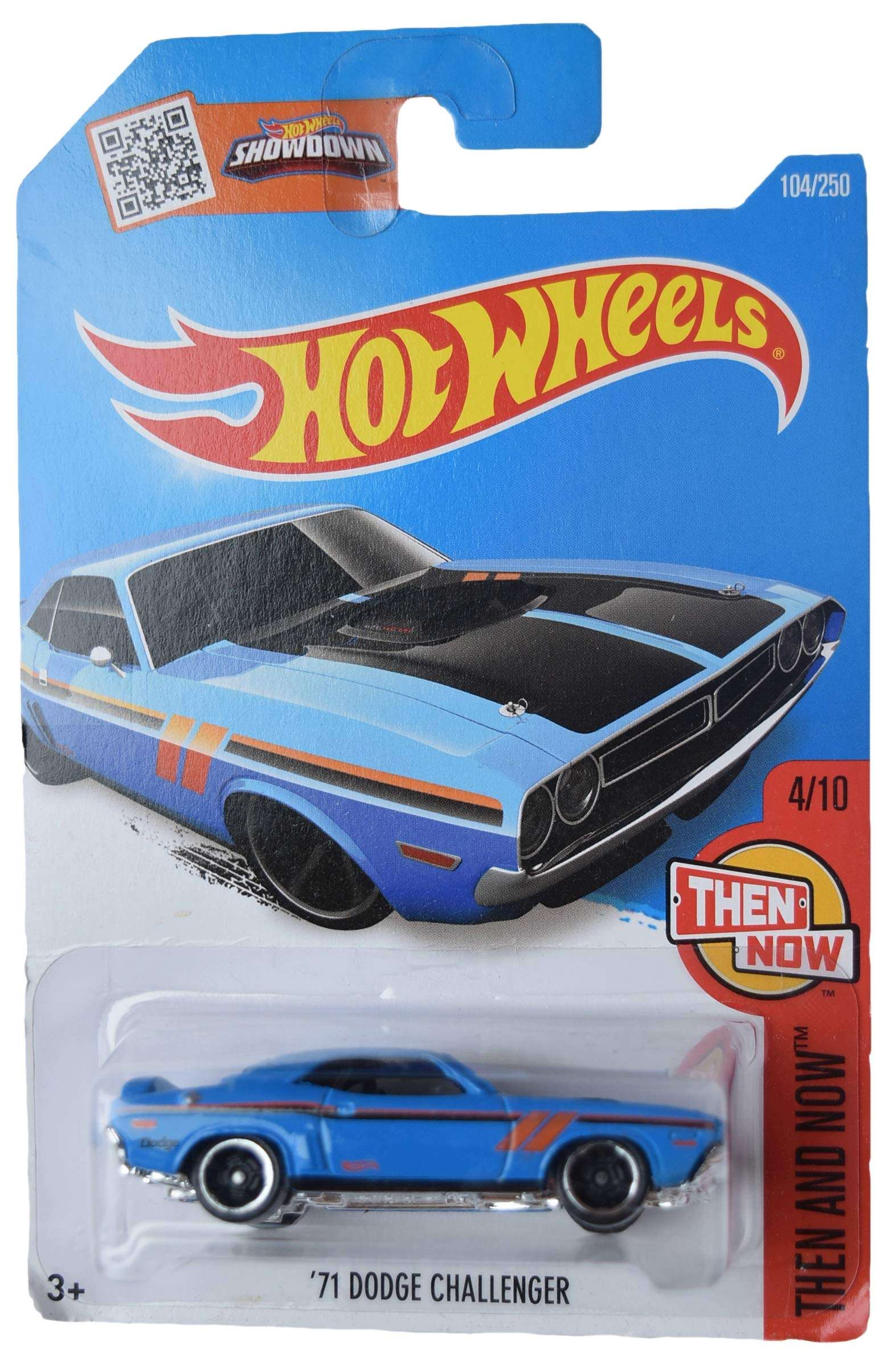 Hot Wheels 1:64 Scale '71 Dodge Challenger Car Model, Blue, 2 x 3 x 1 inches, 3+ Unisex Children 1