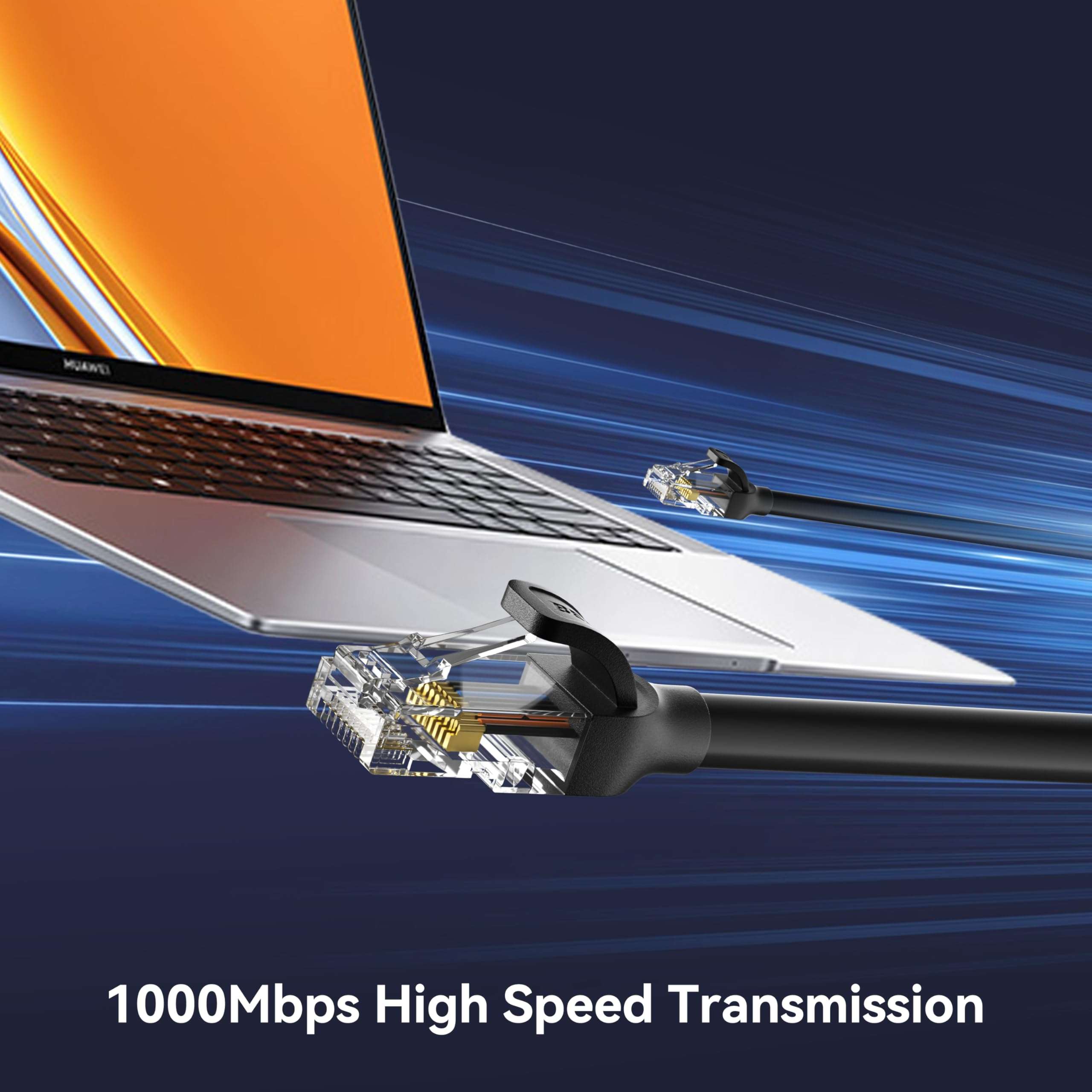 BENFEI Cat 6 Ethernet Cable 6.6ft, 250MHz 10Gbps Network Cable, RJ45 LAN Cable for 10/100/1000/10000 Mbps Network, Compatible with Router, Modem, Gaming Console, Streaming Devices, Laptop, PC 3