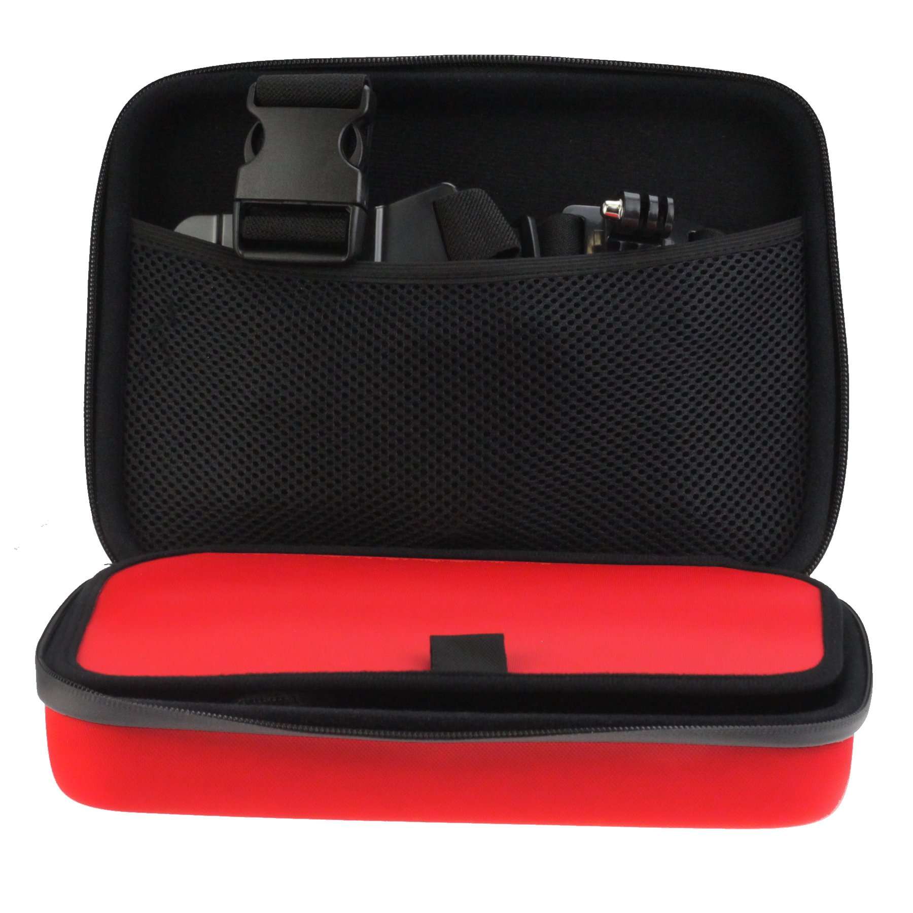 Navitech Red Heavy Duty Rugged Action Camera Hard Case/Cover Suitable Compatible with AKASO V50 Pro 3