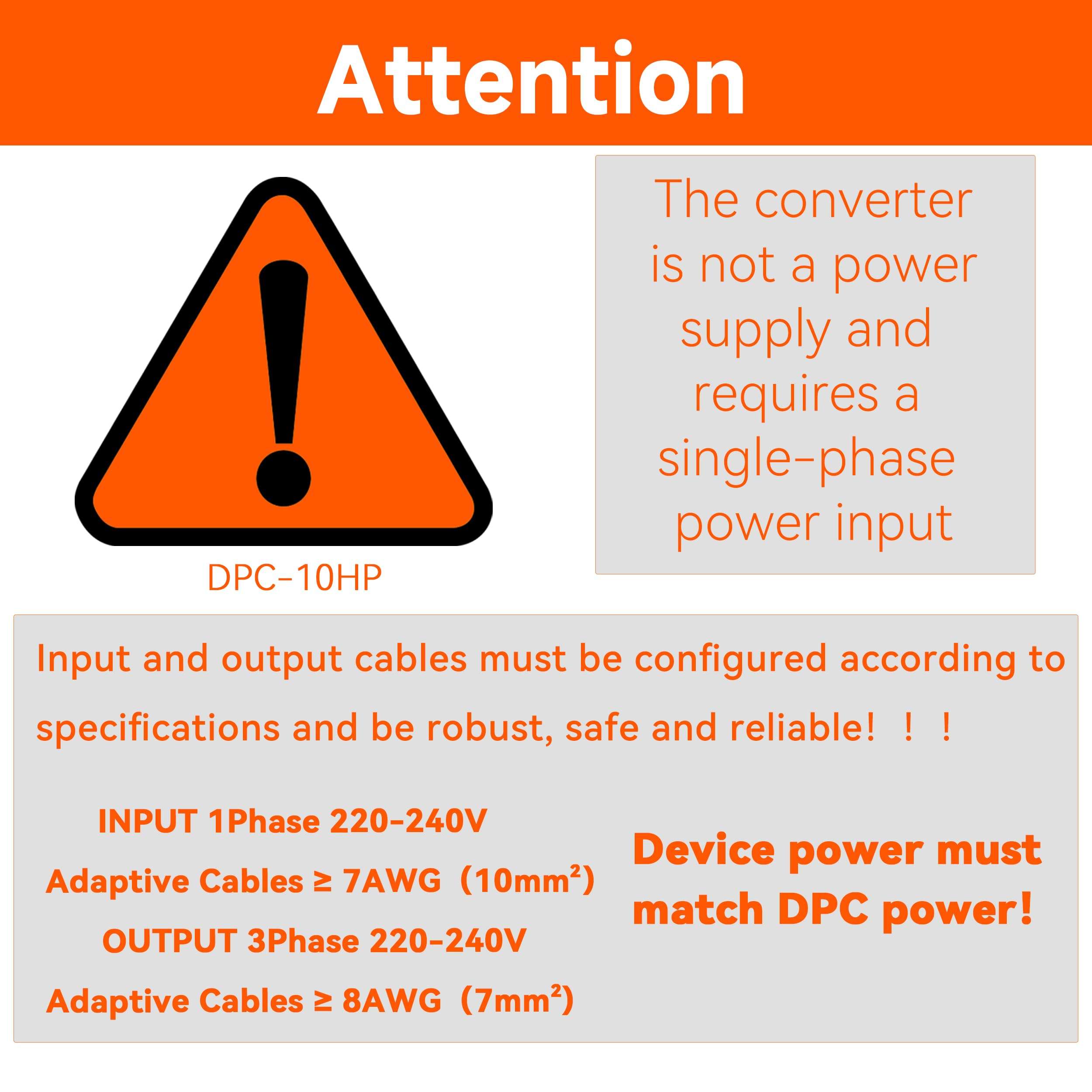 YMYP Single Phase to 3 Phase Converter - 7.5HP 23A 220V, Digital Phase Shifter for Residential and Light Commercial Use, 220V-240V Input/Output (One Converter for One Motor Only) 2