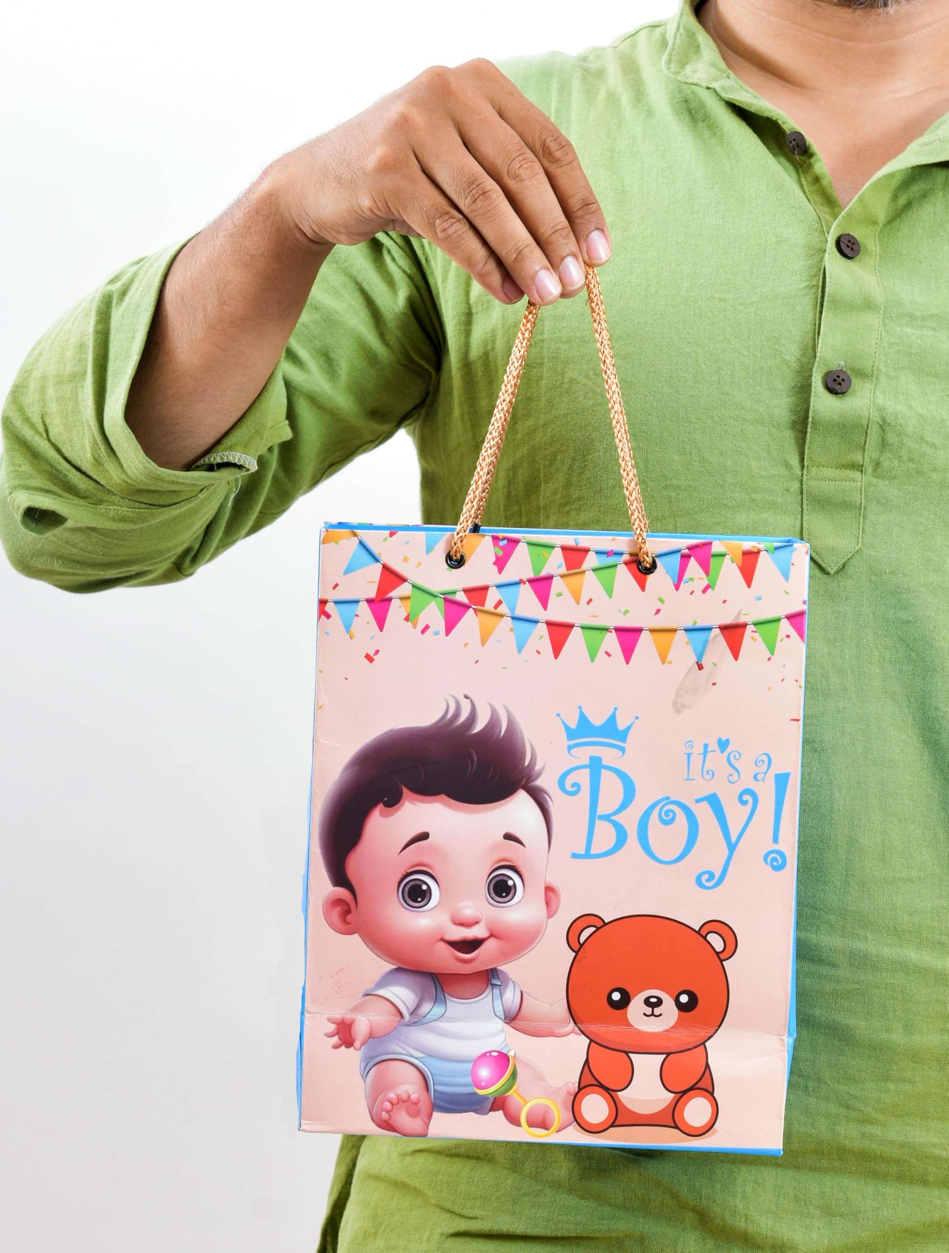 PPJ ® -HAPPY BIRTHDAY BOY (CARTOON THEME) PARTY (30 Pcs.) PAPER CARRY BAG, 10 Inch X 8 Inch X 4 Inch RETURN GIFT/HAPPY BIRTHDAY/RETURN GIFTS/GIFTS/GIFT BAGS/GIFT COVERS (Pack of 30) 1