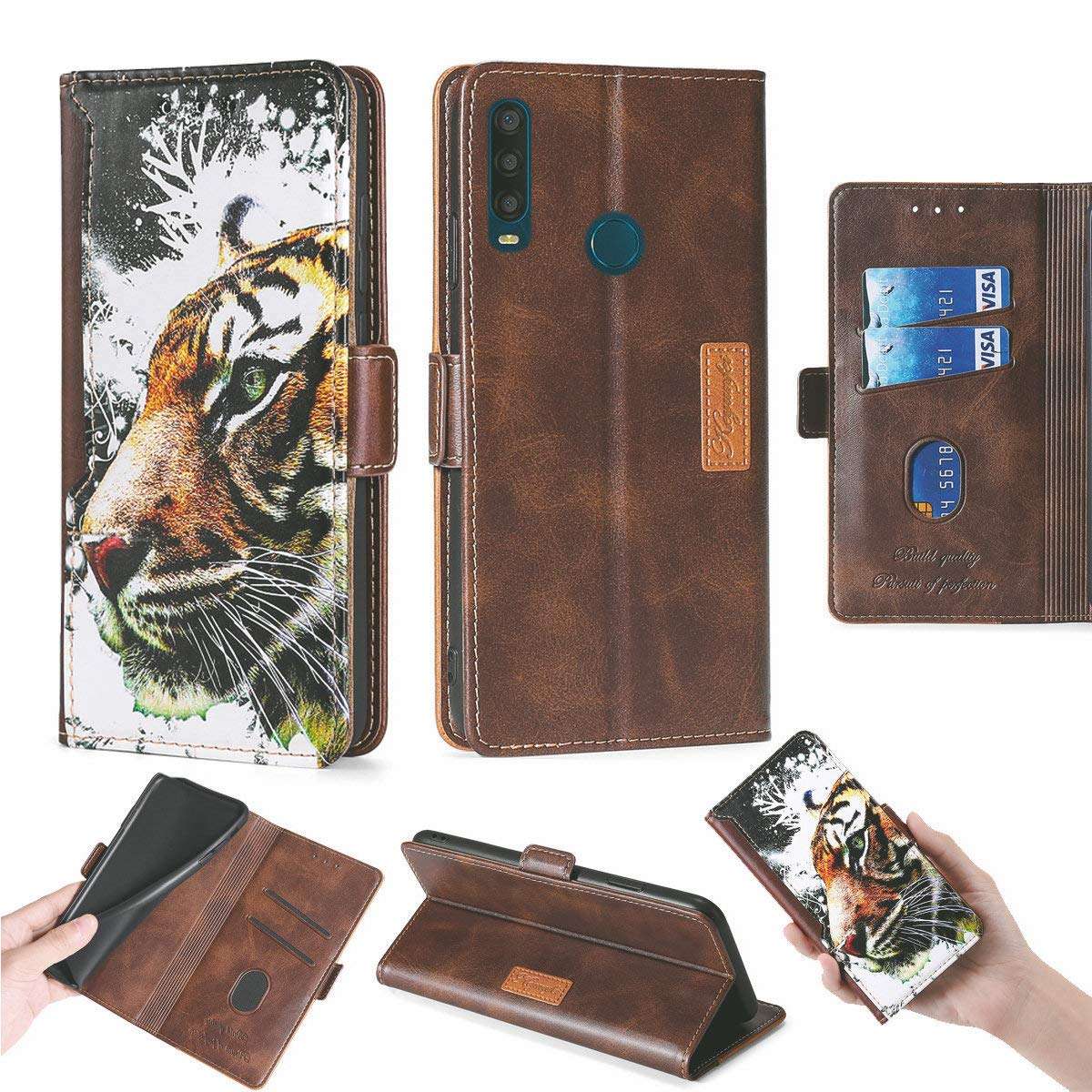 Oujietong Case for Alcatel 1SE 2020 5030M 5030F 5030U Phone Case Silicone TPU + Flip Cover Stand Shell LH 1