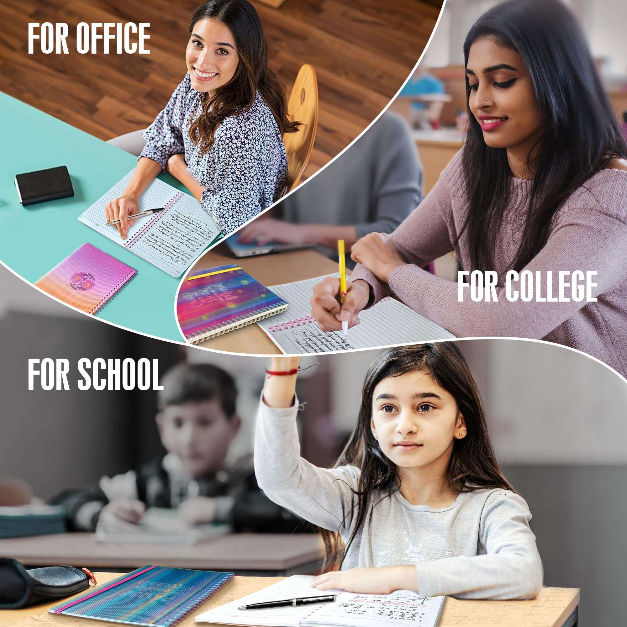 DOODLE A5 Notebook with Soft Spiral Wiro, Elastic Band Closure & Pen Holder | Beautifully Printed PP Cover | 160 Pages of Premium Ruled Paper | Perfect for School, College & Office Use - Manifestation 5