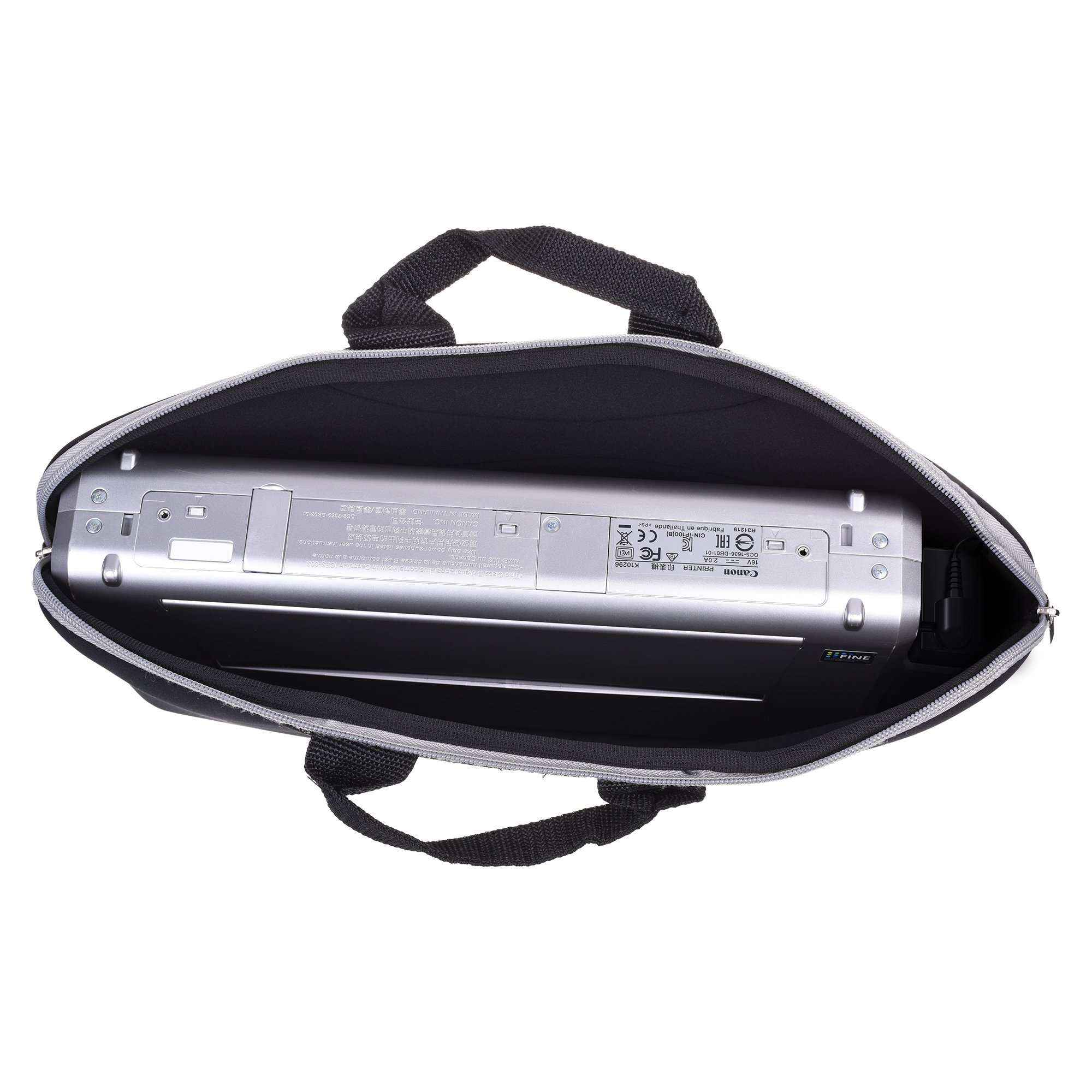 Cosmos Black Color Soft Neoprene Sleeve Carrying Travel Case Compatible with Canon PIXMA TR150 and PIXMA iP110 Portable Printer Mobile Photo Pinter and Power Adapter & Cable 4