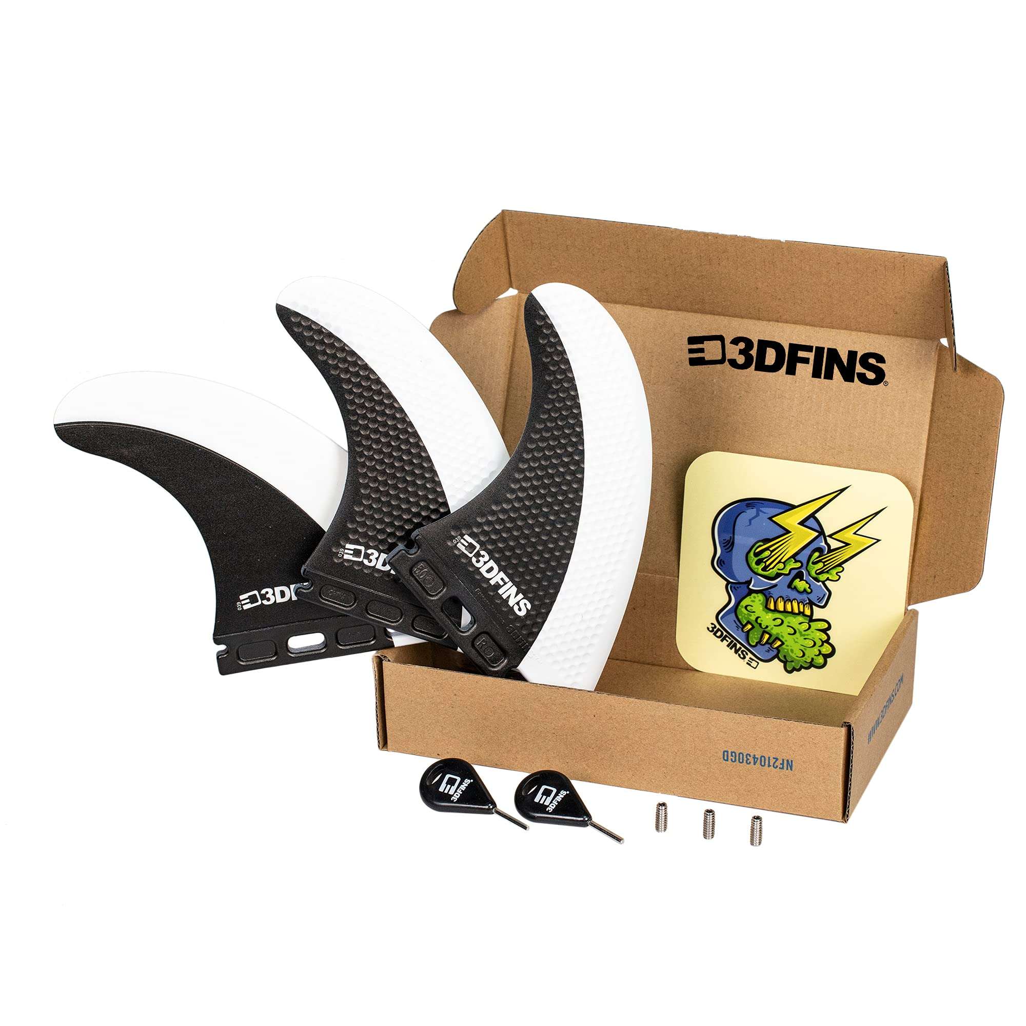 3DFINS High Performance Surfboard Fins GOHARD Series – Thruster/Tri Fin Set (3 Fins), Futures Base - Dimple Technology – Maximum Control (Split Mono) 3