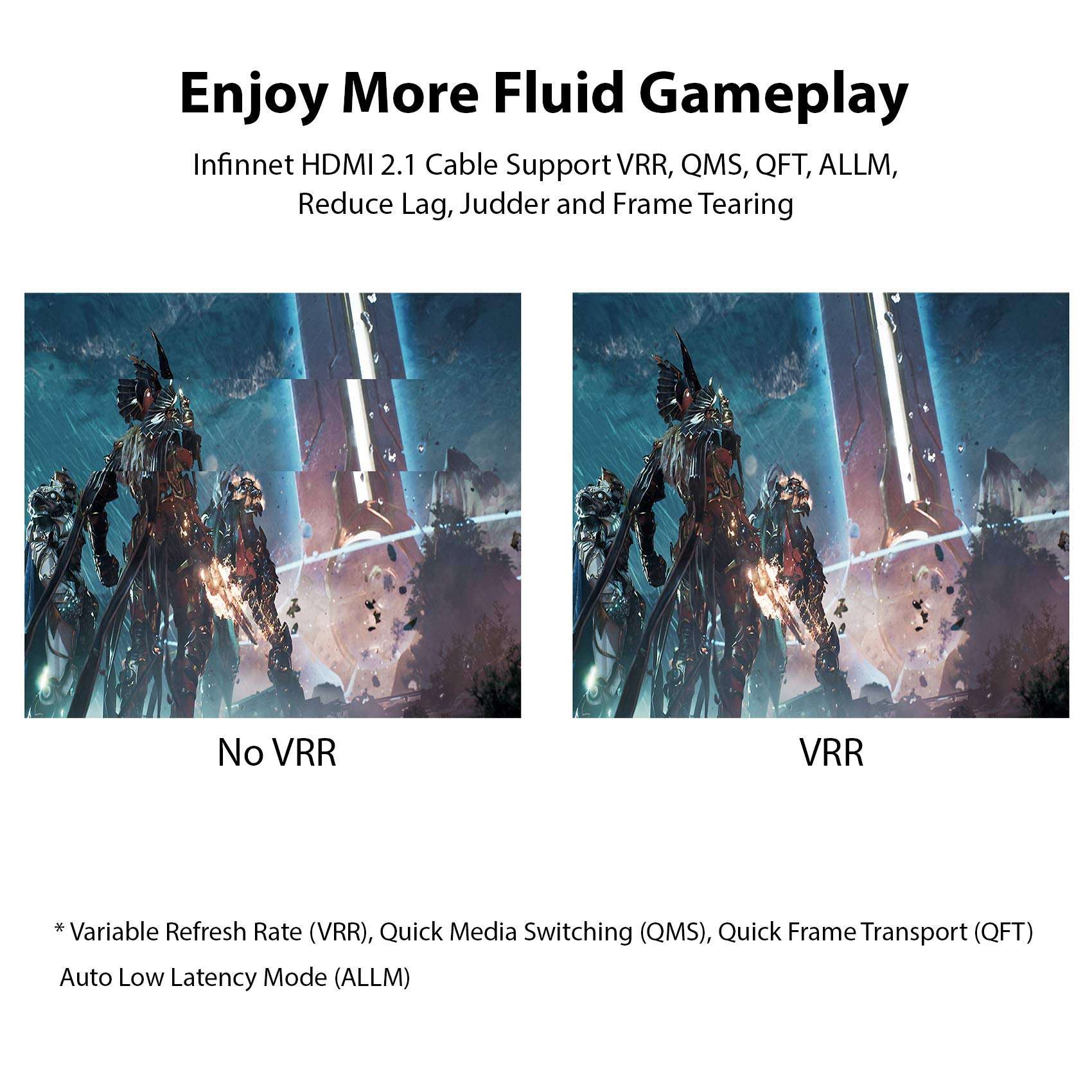 infinnet 8K HDMI 2.1 Cable, Ultra High Speed HDMI Cable 4K HD 120Hz 144Hz 2K 240Hz Gaming HDMI Cable 48Gbps Version 2.1 Certified, eARC HDCP 2.3 2.2 HDR Dolby Vision Atmos HDMI Cable, 3m (10 feet) 5
