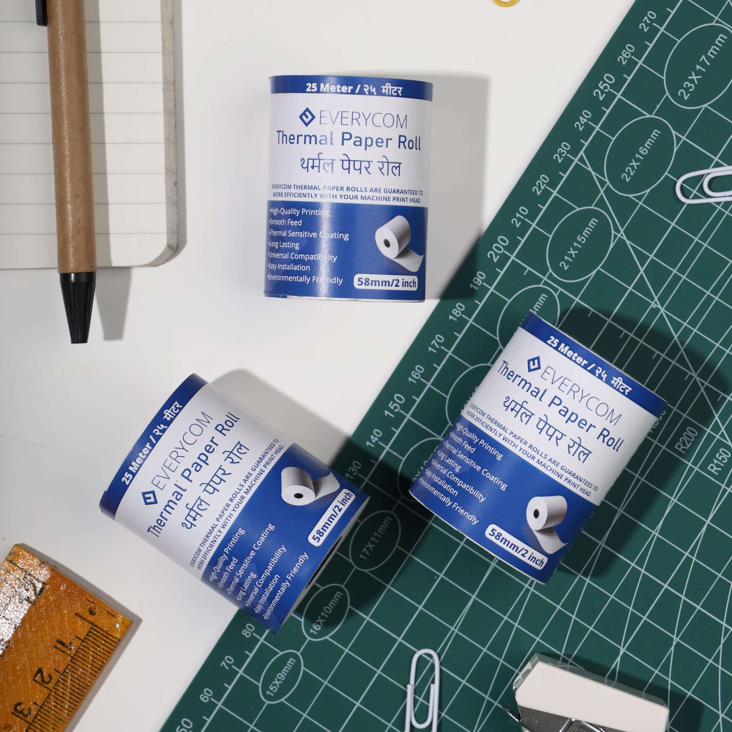 Everycom Thermal Receipt Paper Roll - 58mm(2 inch) x 25 Meter - Pack of 10 Rolls 6