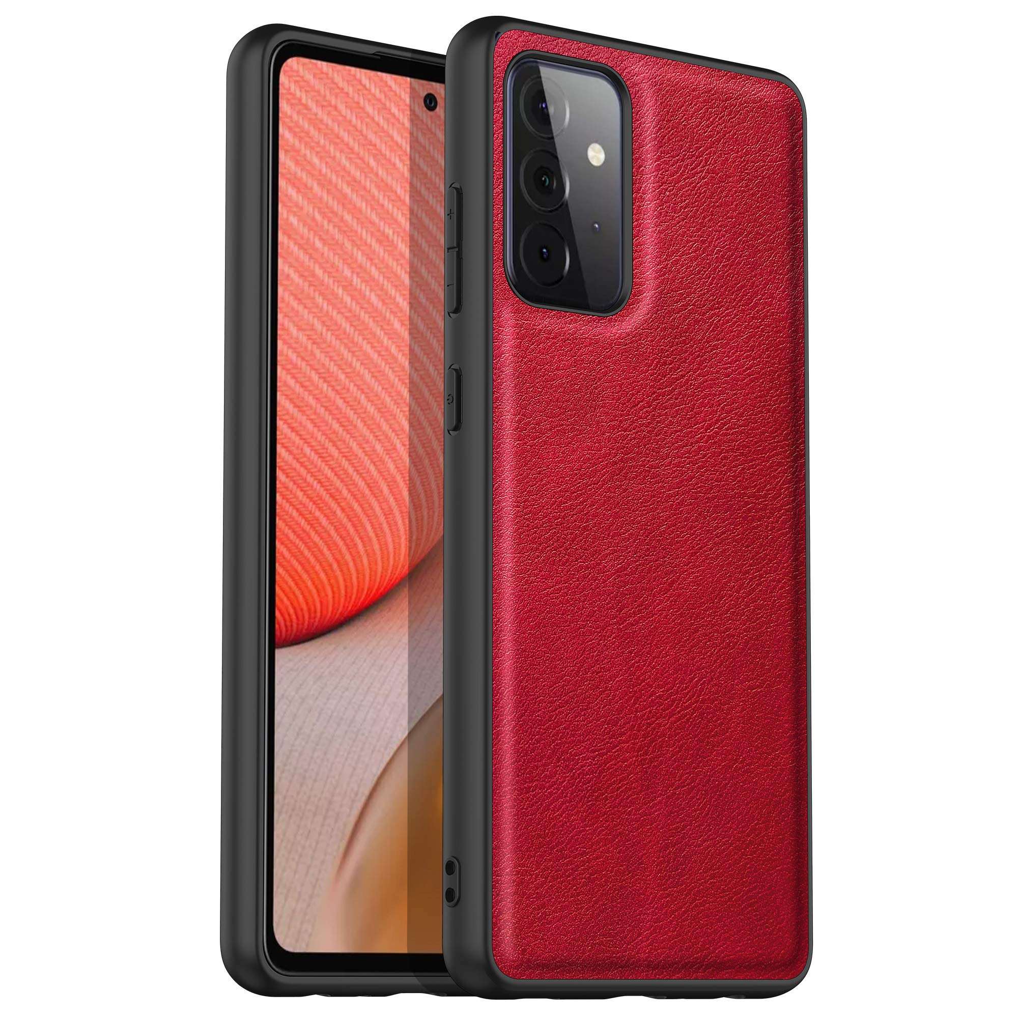 kqimi Compatible Case for Samsung Galaxy A52 5G Case, Premium Leather Slim Stylish Soft Grip Shockproof Anti-Scratch Protection Cover Cases for Galaxy A52 5G Case(6.5") 2021 (Red) 2