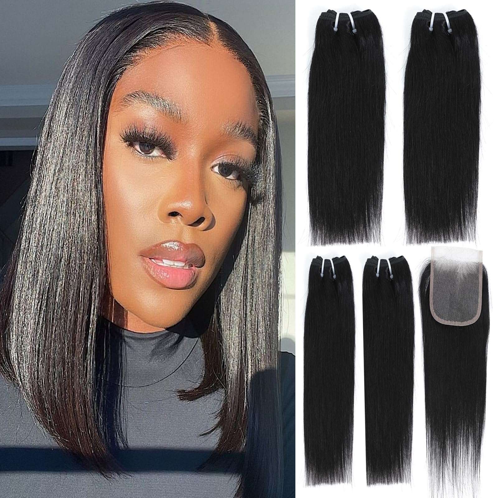 Authentic Look, Instant Transformation: Premium Real Human Hair Wigs – Perfect for Every Occasion! 10inchx4 with 10 inch closure