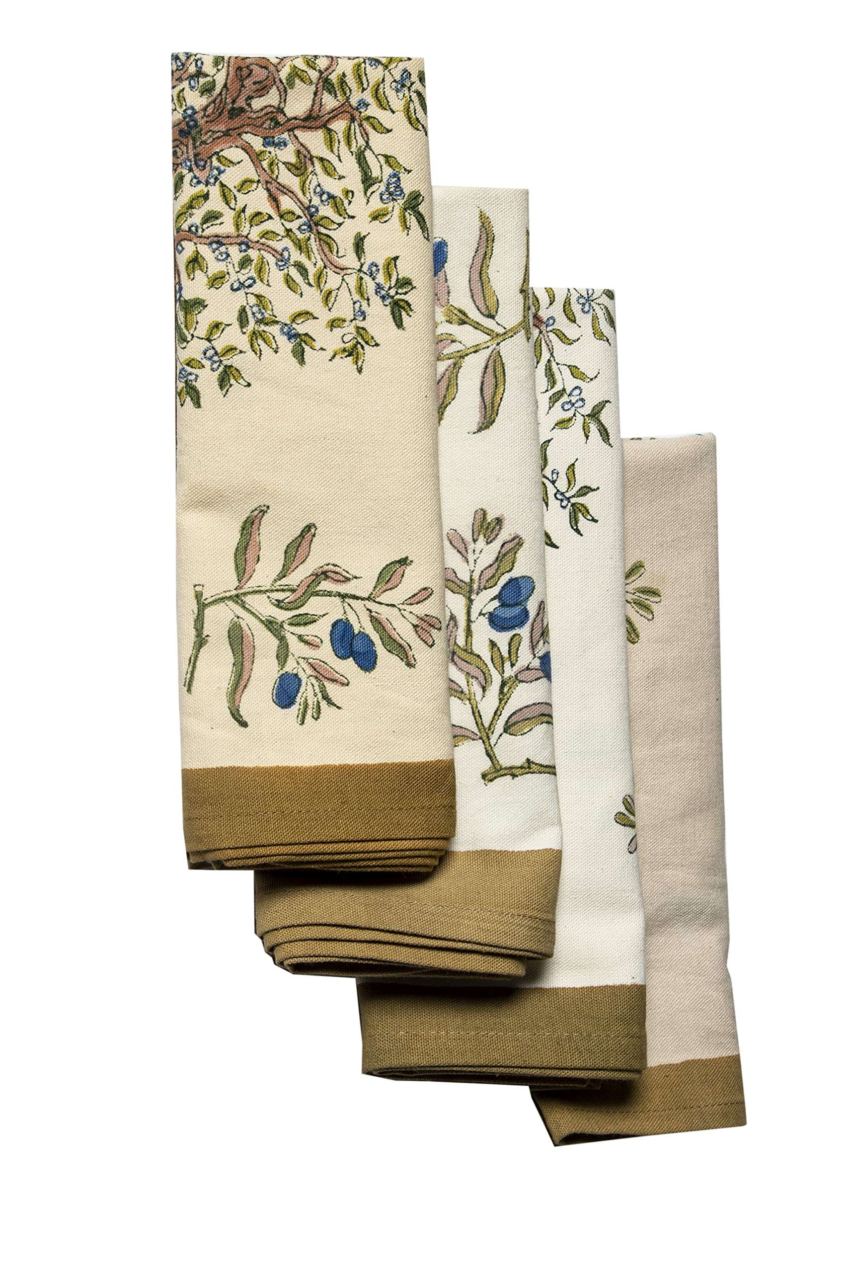 CONTRAST LIVING Kabi Hand Block Printed Kitchen Towel/Dish Towel/Hand Towel Multi Color Set of 3 Pcs 5