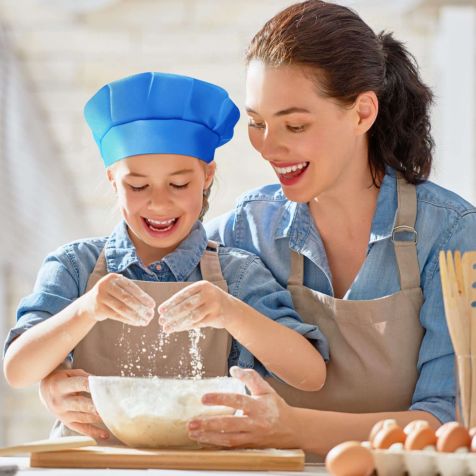 12 Pieces Kids Chef Hat Toddler Chef Hat Elastic Children Chef Hats for Kids Home Kitchen Baking Pizza Party Favors (Multi-Colored) 6