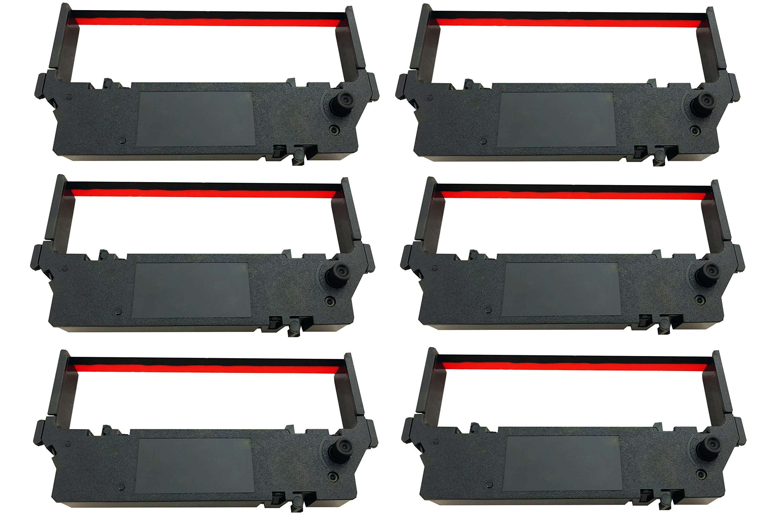 SP-700 Black and Red Ribbon Ink Cartridge Compatible with Star SP-700BR, RC-700BR, SP-712, SP-742 POS Printer Ribbon (6 Pack) 1