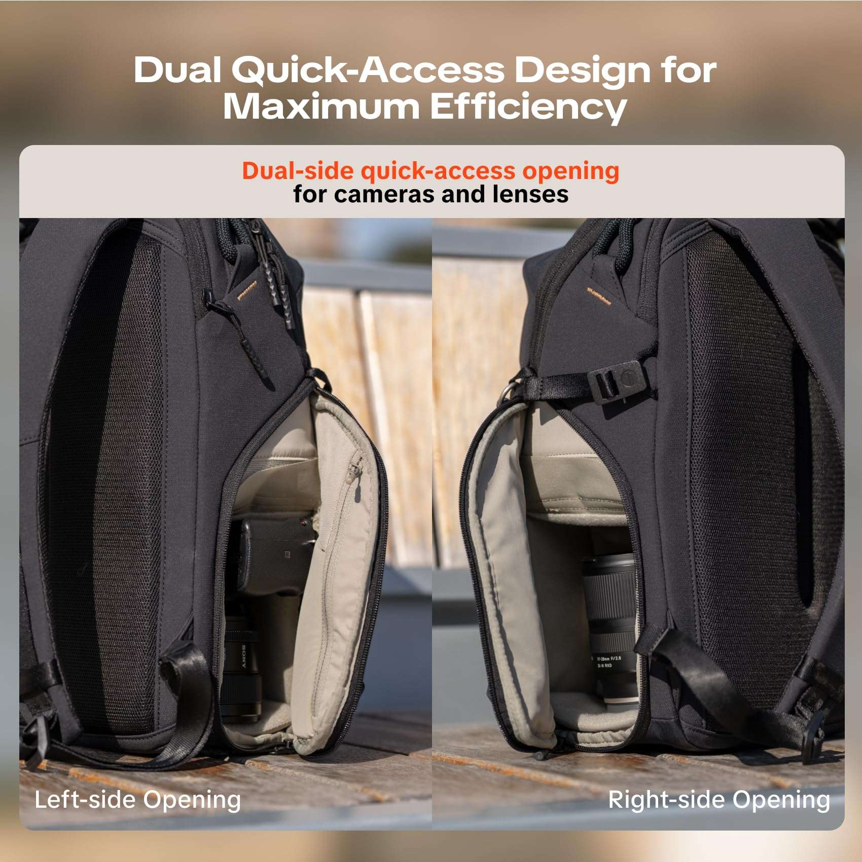 PGYTECH OneGo Lite 12L Camera Backpack Minimalist Lightweight Camera Bag for DSLR/Mirrorless Sony/Canon/Fujifilm Cameras, Water-Resistant Daypack, Tripod Mount Travel & Weekend Photography (Cream) 3