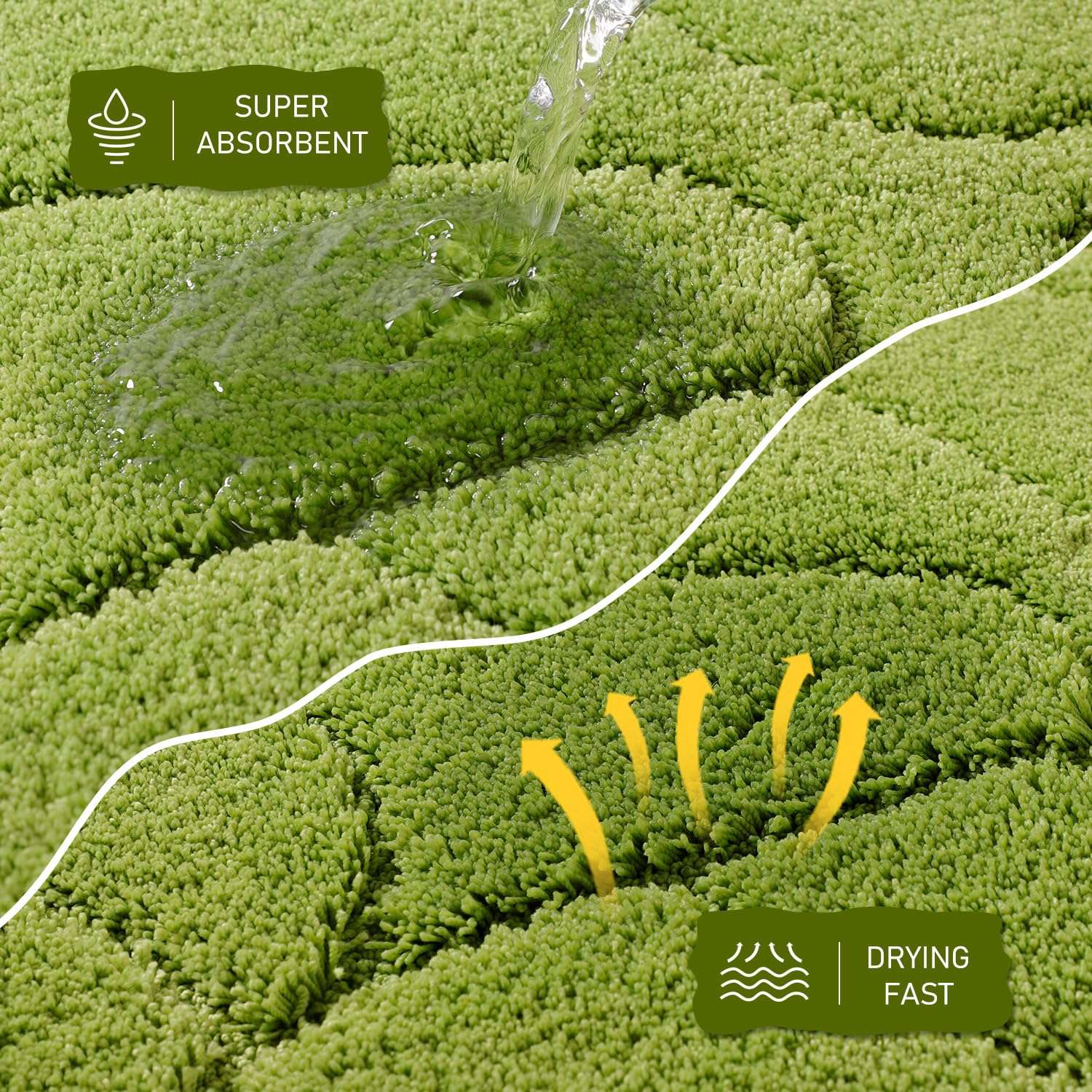 BSICPRO Dog Door Mat for Muddy Paws, 2x3 Highly Soft Absorbent Microfiber Dog Mat and Pet Rug, Non Slip Area Rugs for Living Bedroom Kid Room Machine Washable (Apple Green) 4