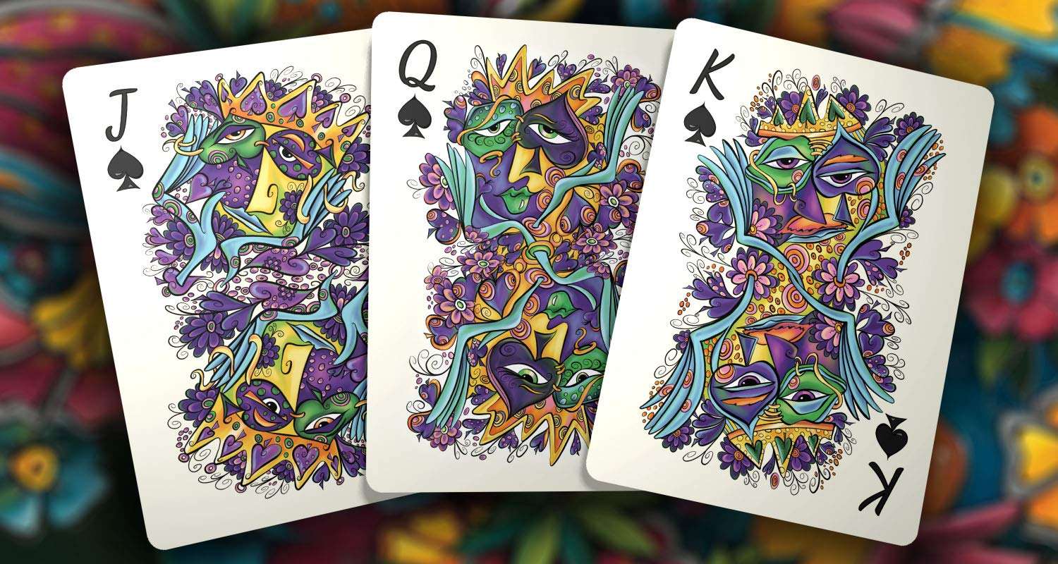 Brain Vessel Cargo Masquerade Deck of Playing Cards with Custom Artwork by Denyse Klette (Mardi Gras Edition) 5