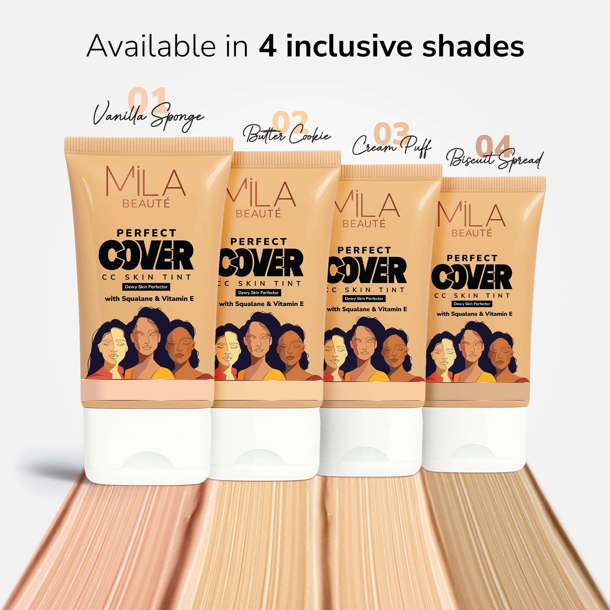Mila Beauté Perfect Cover Cc Cream With Spf 24+ I Light Makeup With Natural Coverage & Dewy Finish I Skin Tint With Squalene I Hydrate & Brighten Skin |conceal Dark Spots (25ml, Butter Cookie) 4
