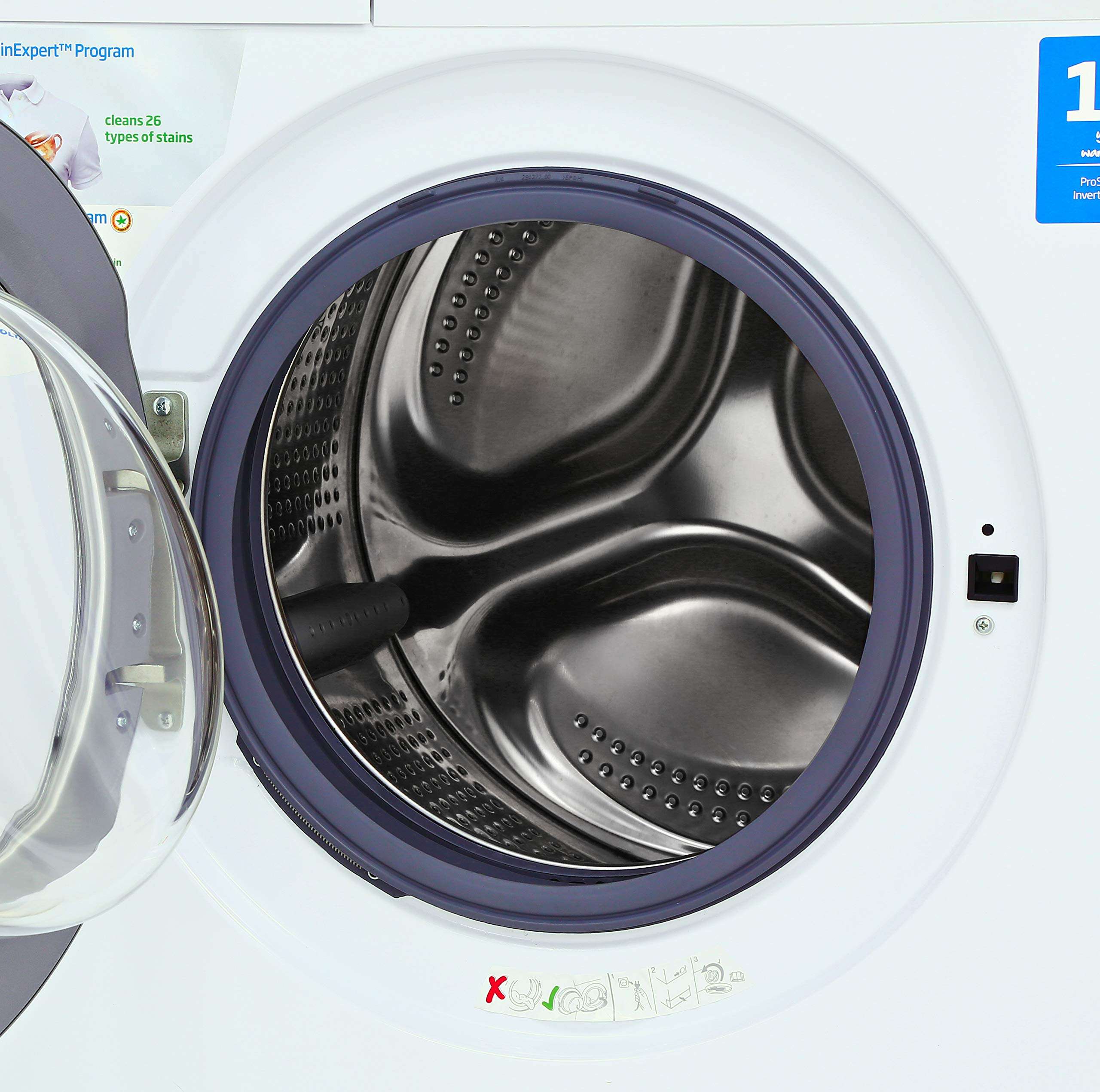 Voltas Beko 7 Kg Inverter Fully-Automatic Front Loading Washing Machine, Inbuilt Heater, 26 Stain Remover (WFL70W, White) 4