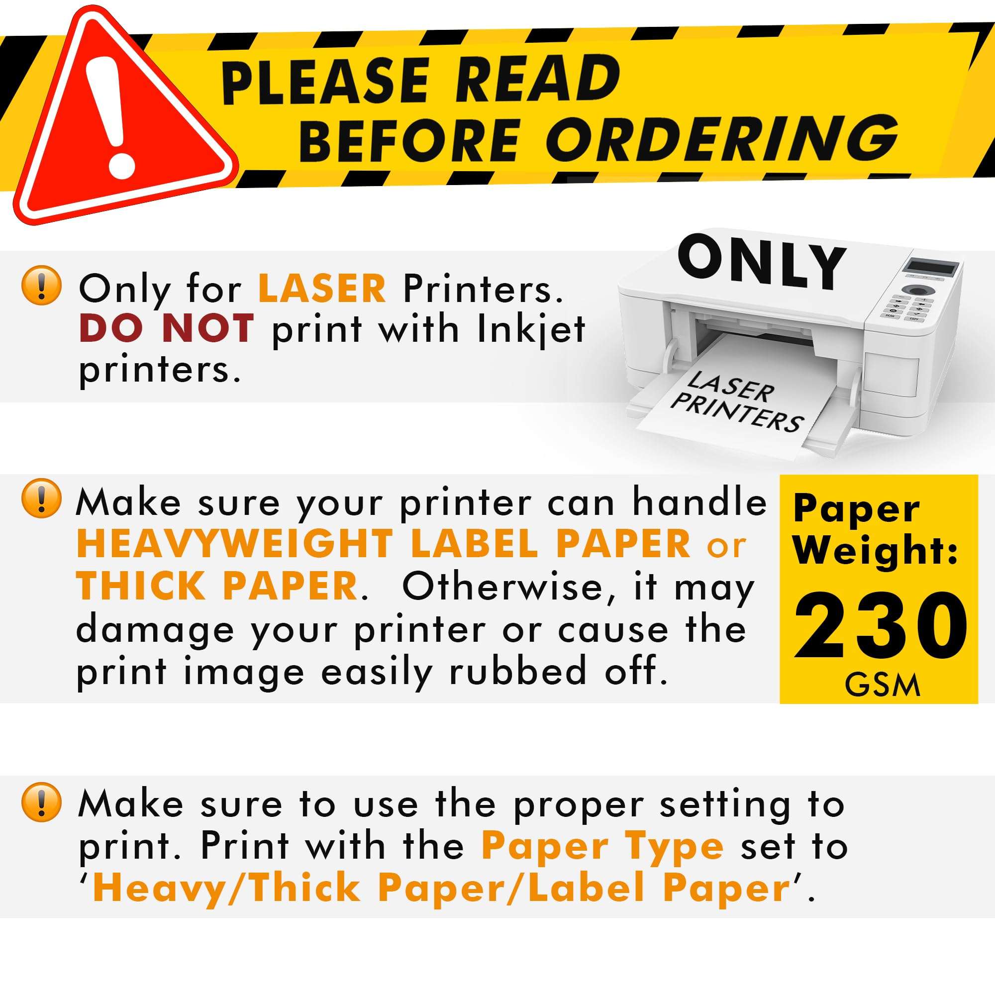 Koala Printable Clear Sticker Paper - ONLY for LASER Printer - 8.5x11 Inch 20 Sheets Full Sheet 100% Transparent Label Paper for DIY Personalized Decals, Labels 2