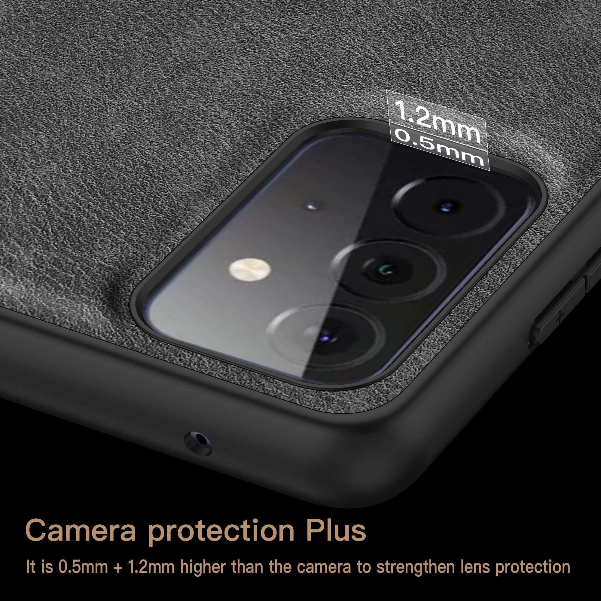 anccer Compatible with Samsung Galaxy A52 5G Case, Galaxy A52S 5G Case Elegant Leather Three-Layer Back with Soft Silicone Edge Shockproof Protective Cover (Black) 5