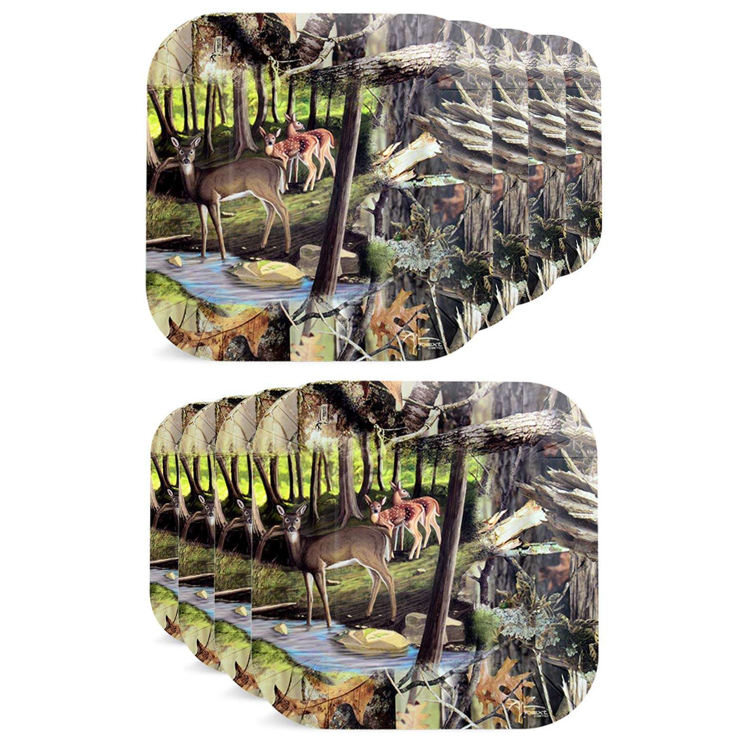Deer Hunting Dessert Plates (7" Square paper plates, Next Camouflage Border, 8 Pack) Next Camo Party Collection by Havercamp 1