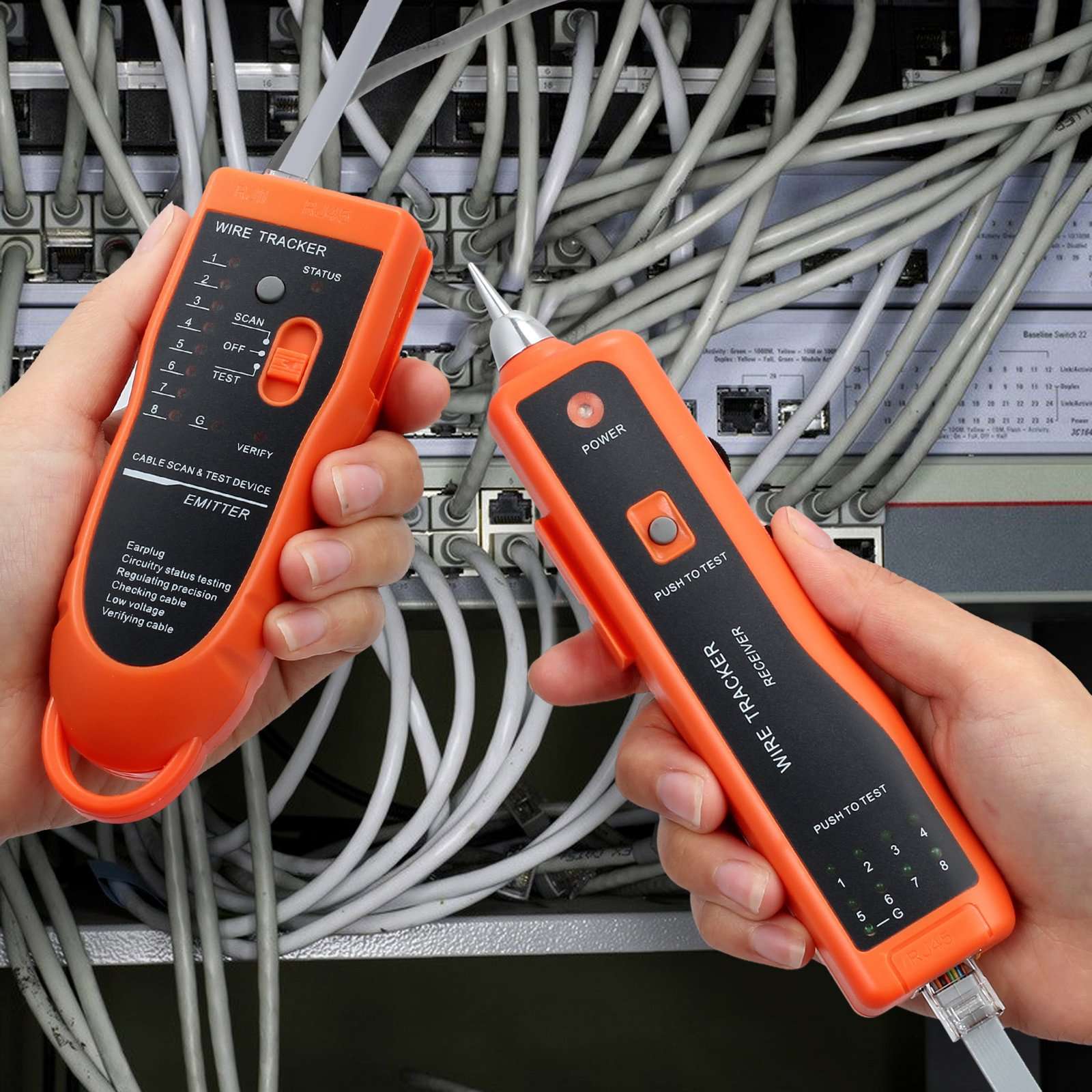 Kamtop Network Tester XQ 350 Handheld Cable Tracer with Earphone High Sensitive Telephone Cable Tester Wire Tracker for LAN Ethernet BNC RJ45 RJ11 4