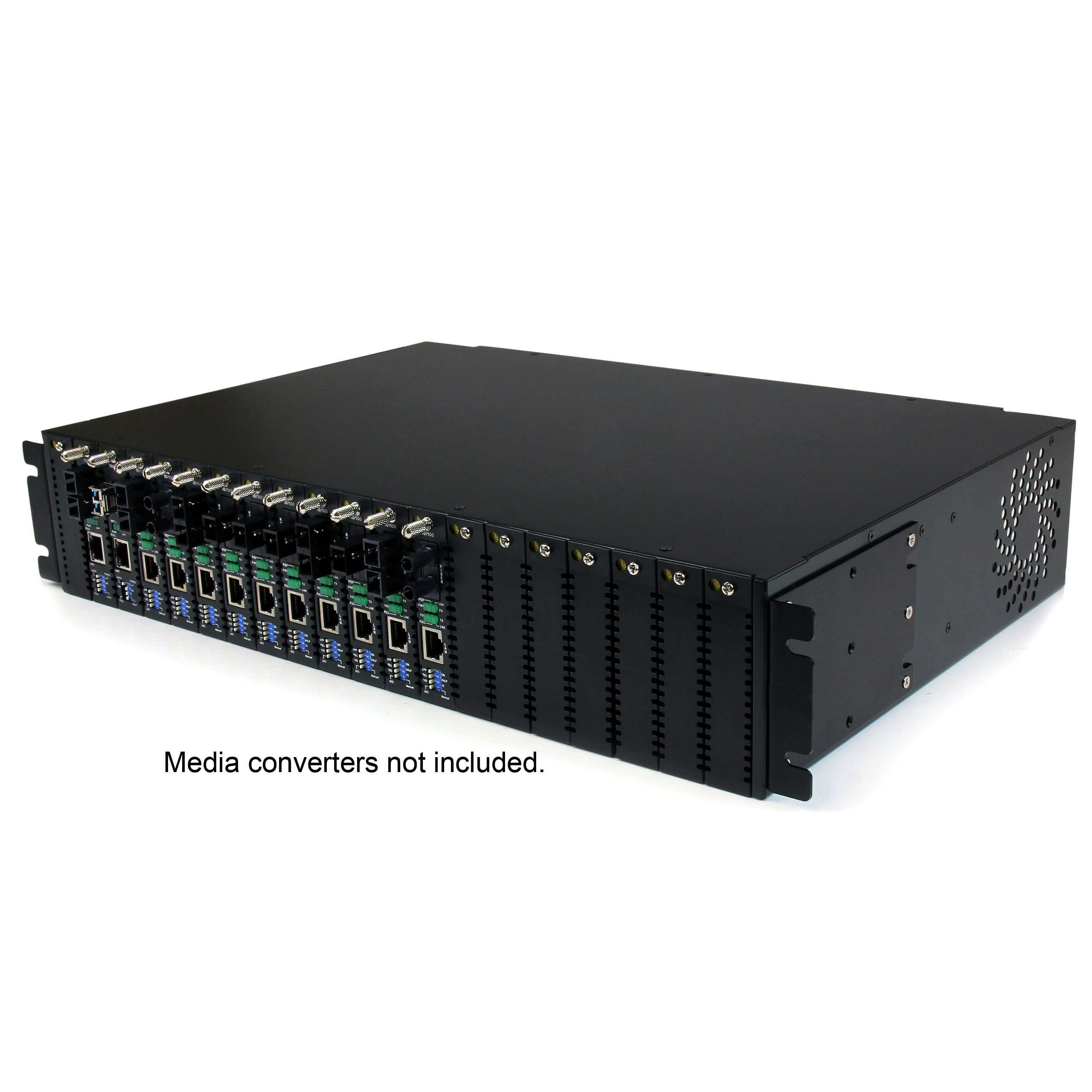 StarTech.com 20-Slot 2U Rack Mount Media Converter Chassis for ET Series 2 Fiber Media Converters (ETCHS2U),Black 4