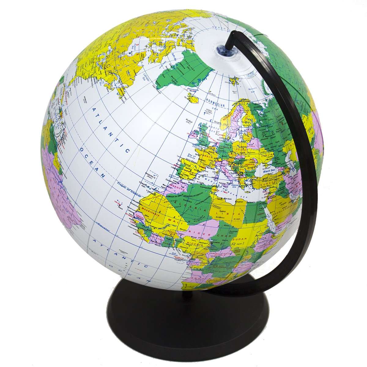 Jet Creations GTO-12GOBX Deluxe Inflatable Desktop Globe, 12 inch – with Stand,Education Tool, for Kids and Adults, Light Blue, 12" x 14" 3
