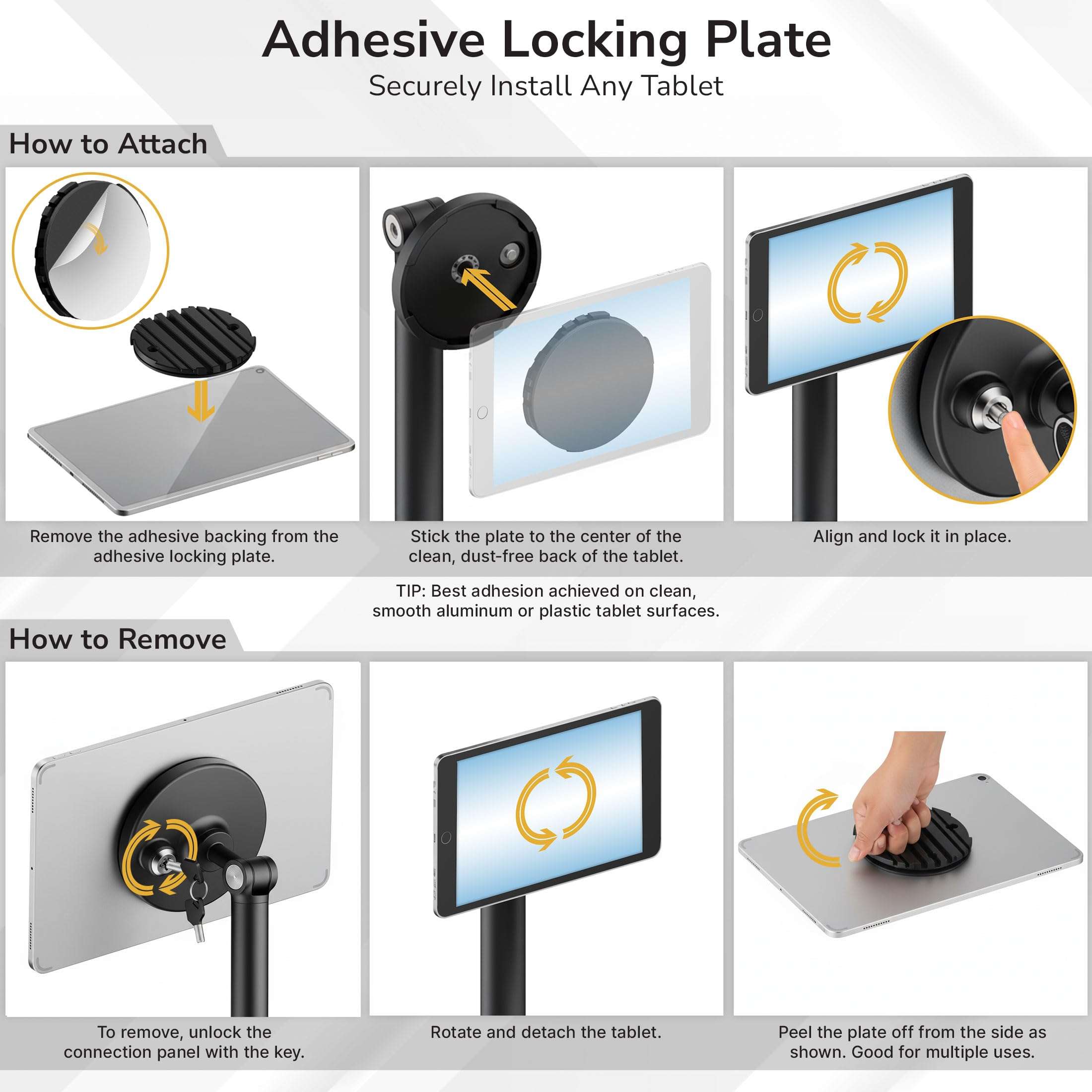 Mount-It! Anti-Theft Tablet Stand, Universal 7–15" Countertop POS Kiosk with Lock, 360° Rotation & 230° Tilt, Secure Retail iPad Stand for Check-in, Business & Commercial Use 5