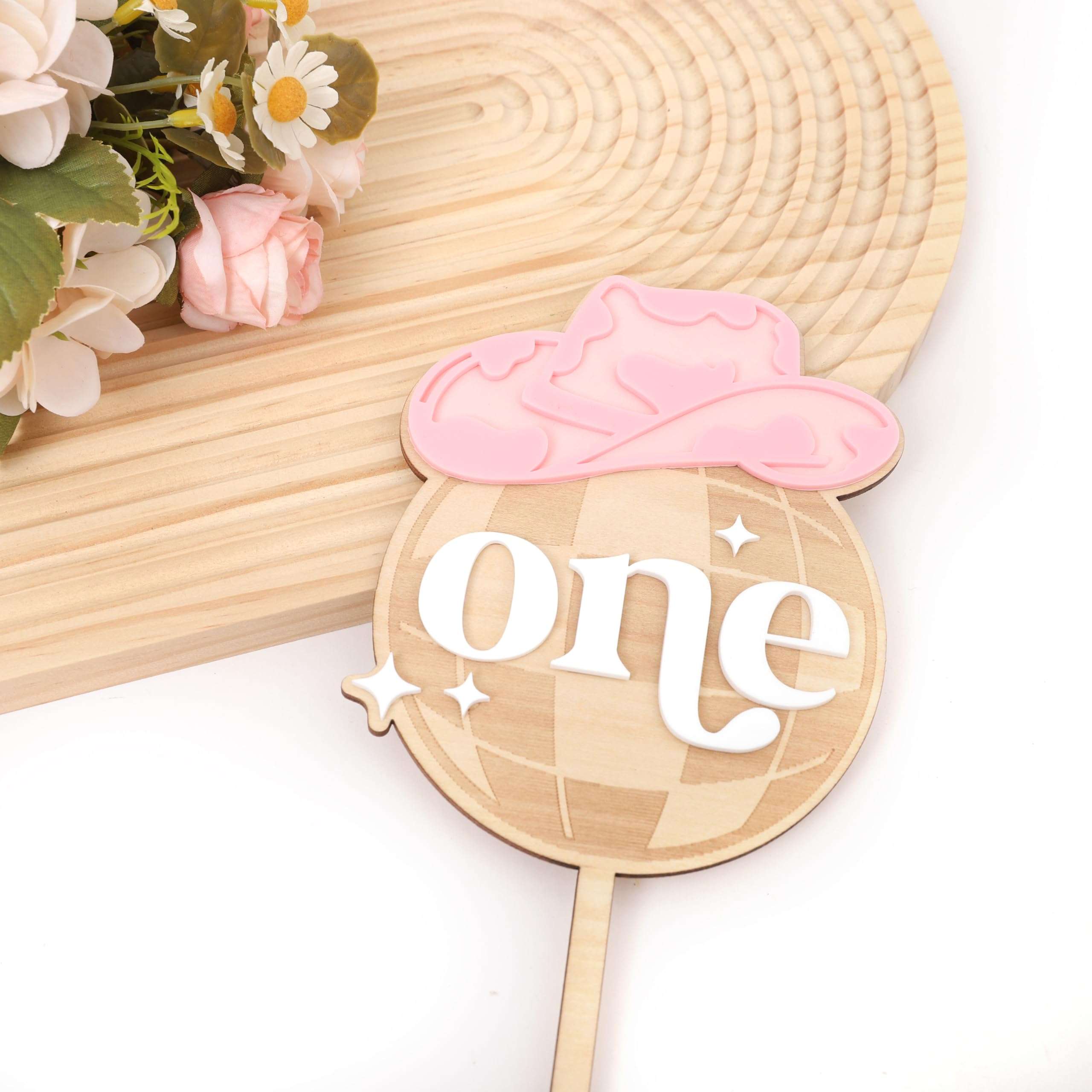 Disco Cowgirl 1st Birthday Cake Topper - Rodeo Girl Birthday Decor, Cowgirl First Birthday Decorations, Girls My First Rodeo One Cake Topper 5