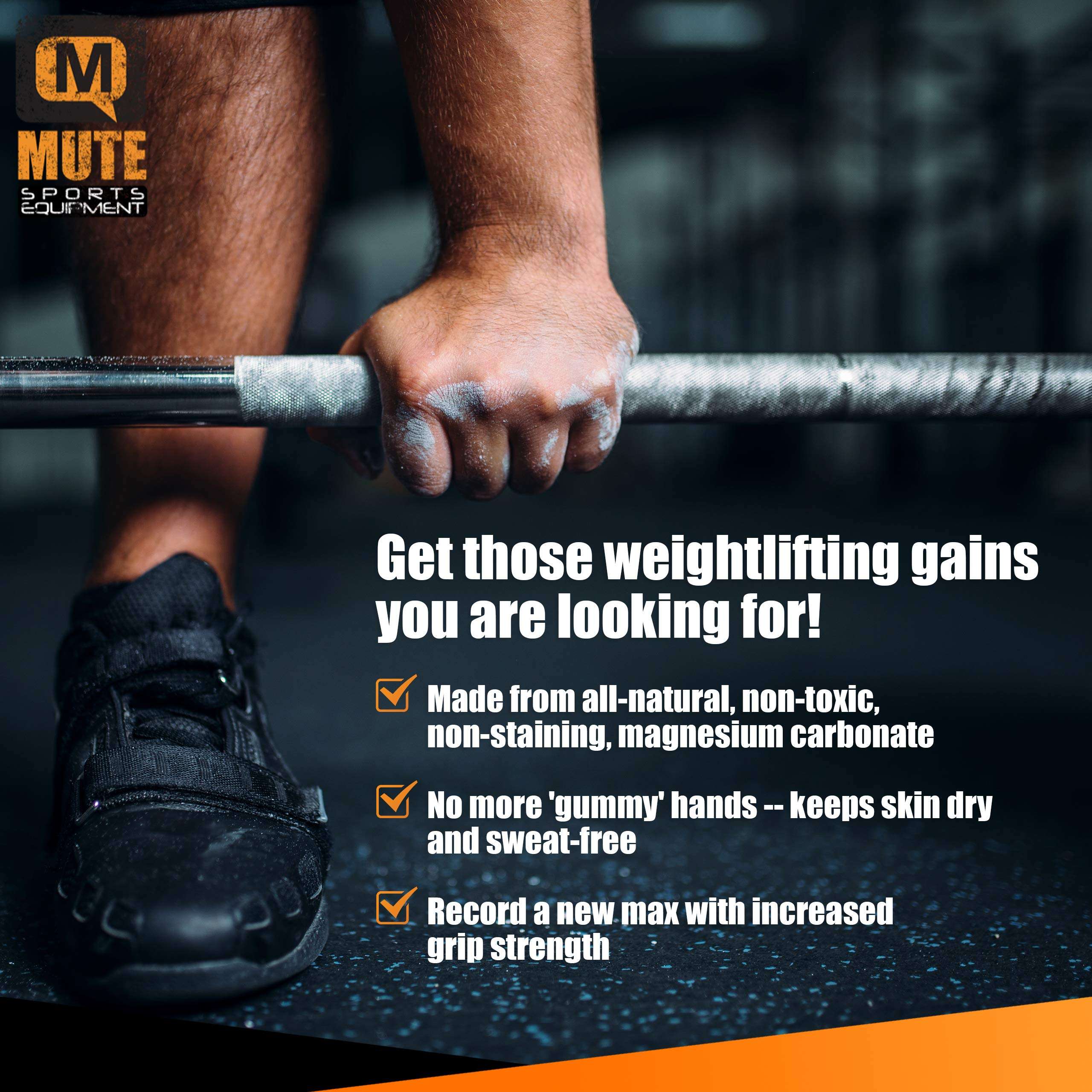 Mute Premium Athletic Gym Chalk Blocks 2 oz. 8 Pack Box | 1 Pound | Magnesium Carbonate | Weightlifting, Gymnastics, Rock Climbing, Olympic Lifting 5