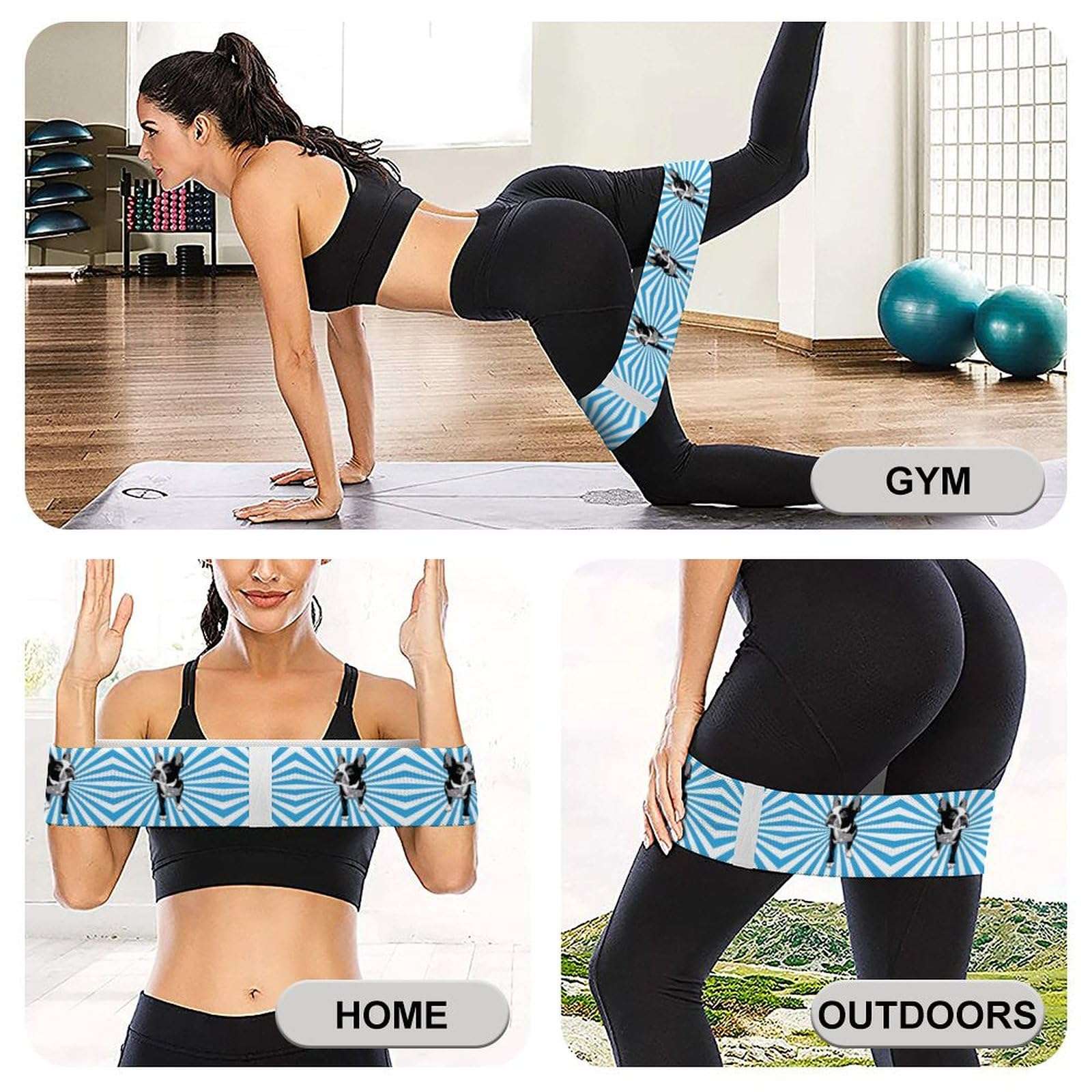 Boston Terrier Resistance Bands Yoga Straps for Stretching for Pilates Workout Bands for Home Gym 5