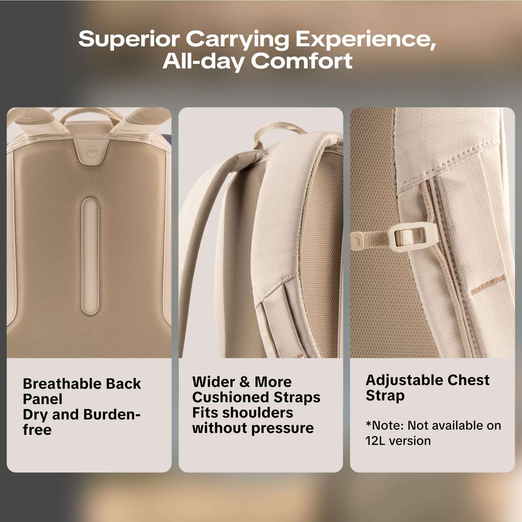 PGYTECH OneGo Lite 12L Camera Backpack Minimalist Lightweight Camera Bag for DSLR/Mirrorless Sony/Canon/Fujifilm Cameras, Water-Resistant Daypack, Tripod Mount Travel & Weekend Photography (Cream) 4