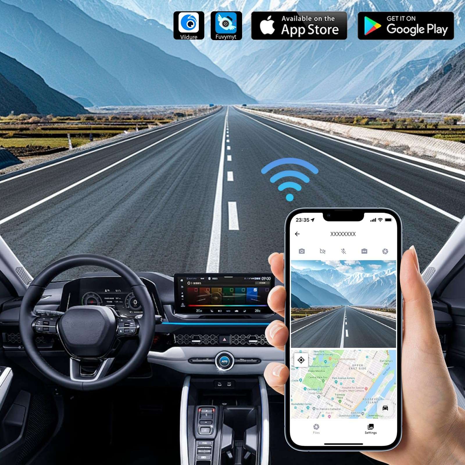 Front 4K & Rear 1080P Dash Cam for 2022 2023 2024 2025 Toyota RAV4 LE Limited SE Adventure XLE XSE (Model B)(with Vent Hole),OEM-Style,Loop Recording,Easy Installation,WiFi & App,128G Card 5