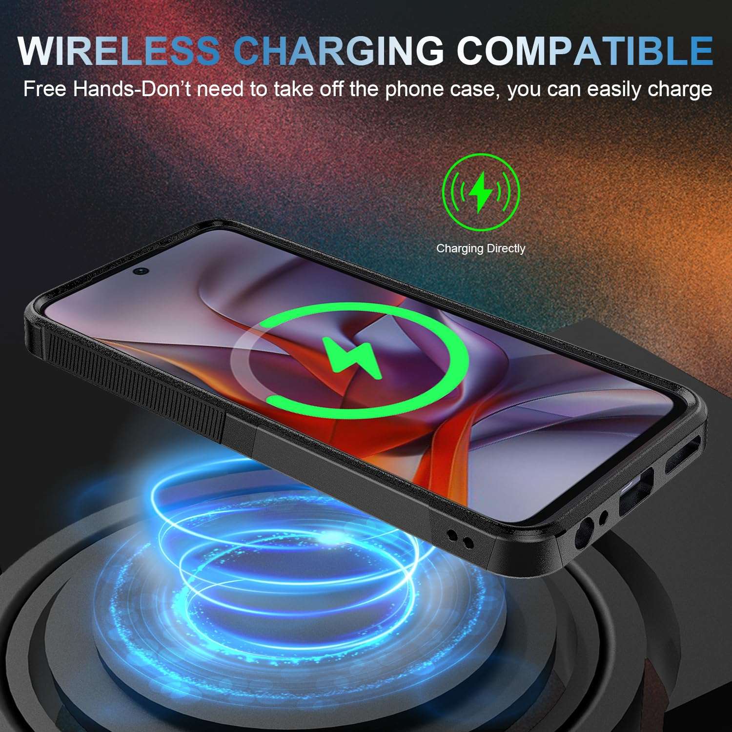 for Motorola Moto G Power 5G 2025 Case with Tempered Glass Screen Protector Heavy Duty Drop Protection,Full Body Rugged Shockproof Protective Phone Cover Military Bumper Tough, Black Matte 6