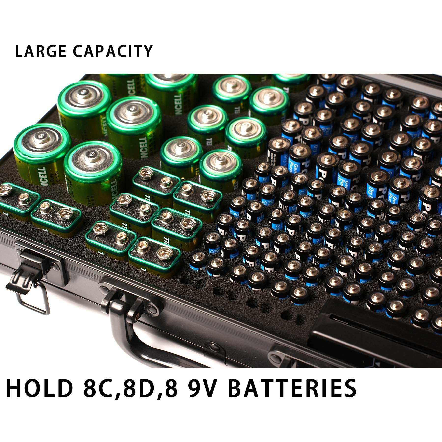Hard Battery Organizer case with Tester, Battery Storage case Holding Various Batteries, Shock-Proof, fire-Resistant Battery Box(no Battery) 3