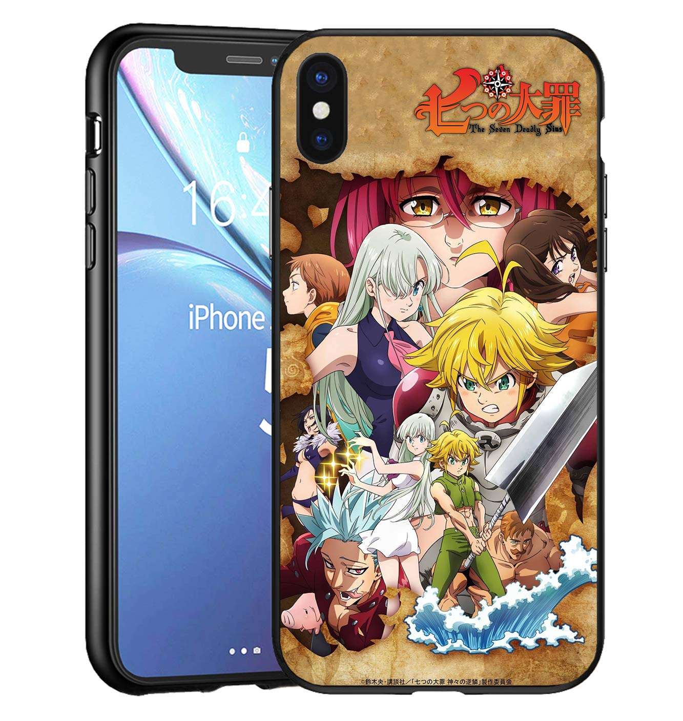 iPhone X/XS Case, Ultrathin Black TPU Cases Cover for iPhone X/XS, Seven Deadly Sins