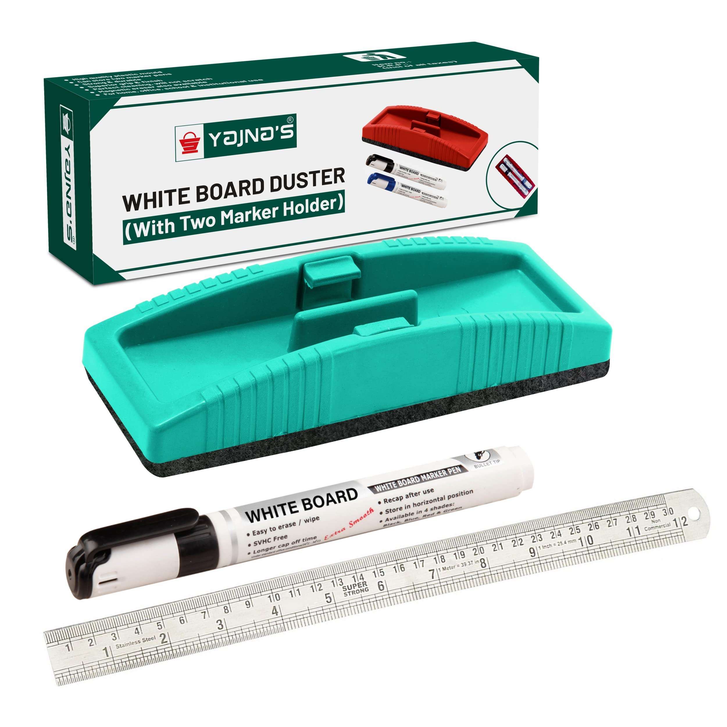 YAJNAS® Non Magnetic White Board Duster Combo Pack (Combo Pack of 3, Colour May Vary)