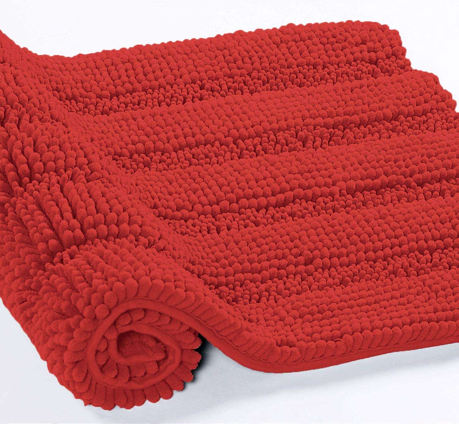 Zebrux Red Bathroom Rugs Christmas Décor - Extra Soft and Absorbent Red Bathroom Rugs - Machine Wash, Non Slip Striped Bath Mats for Indoor, Kitchen, Toilet Decorations for Christmas. 4