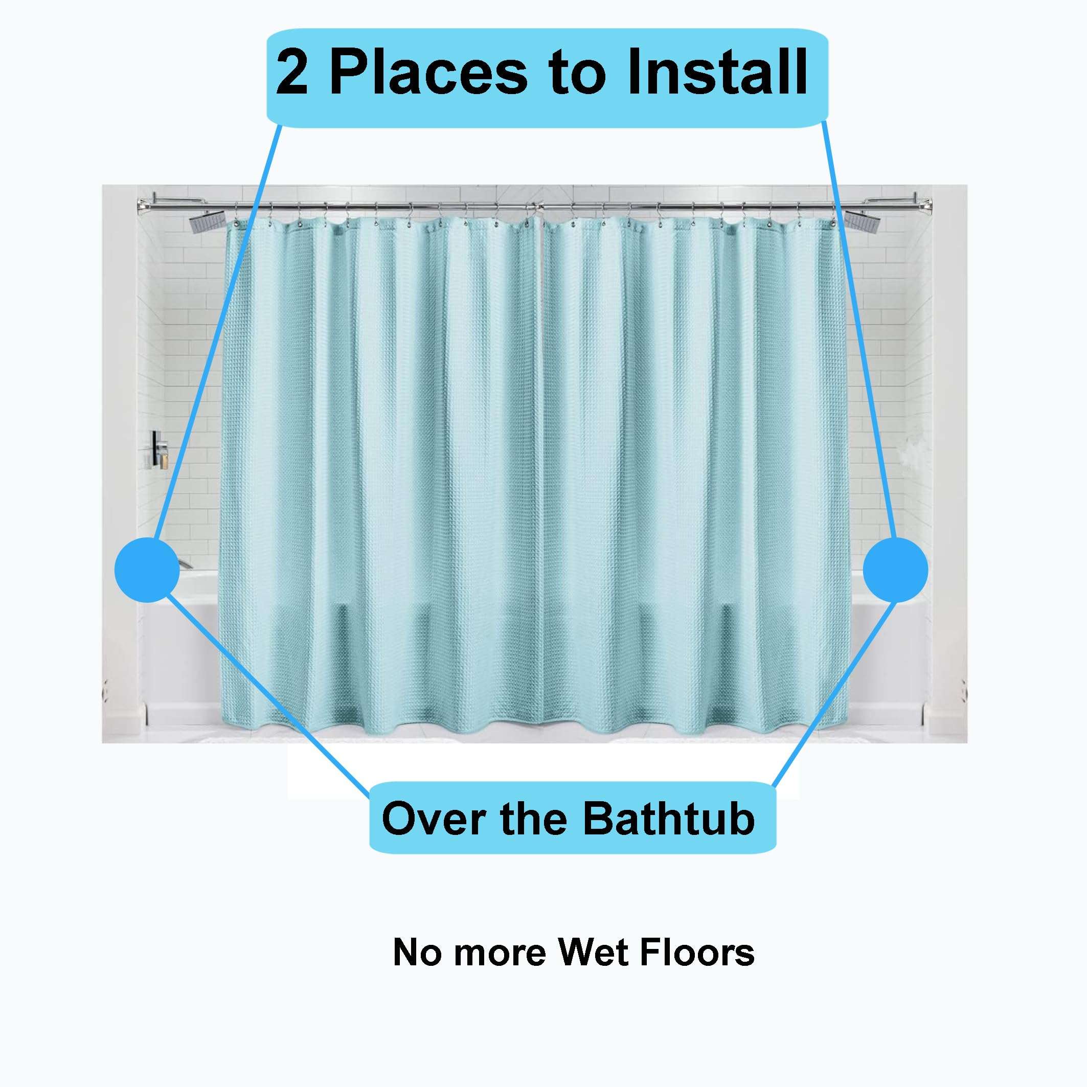 YYST Magnetic Lock for Shower Curtain, Windproof Shower Curtain Sealer, Lock, Shower Curtain Weights, Bathtub Clips - Keep Water in, No Blowing in,No Wet Curtains Cling to Your Body (white-2sets) 5