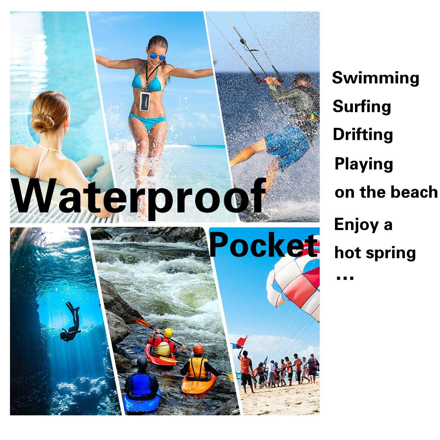 Green Cactus Waterproof Phone Case Pouch Case Universal Durable Underwater Case Dry Bags for 6 Inches Smartphone 5