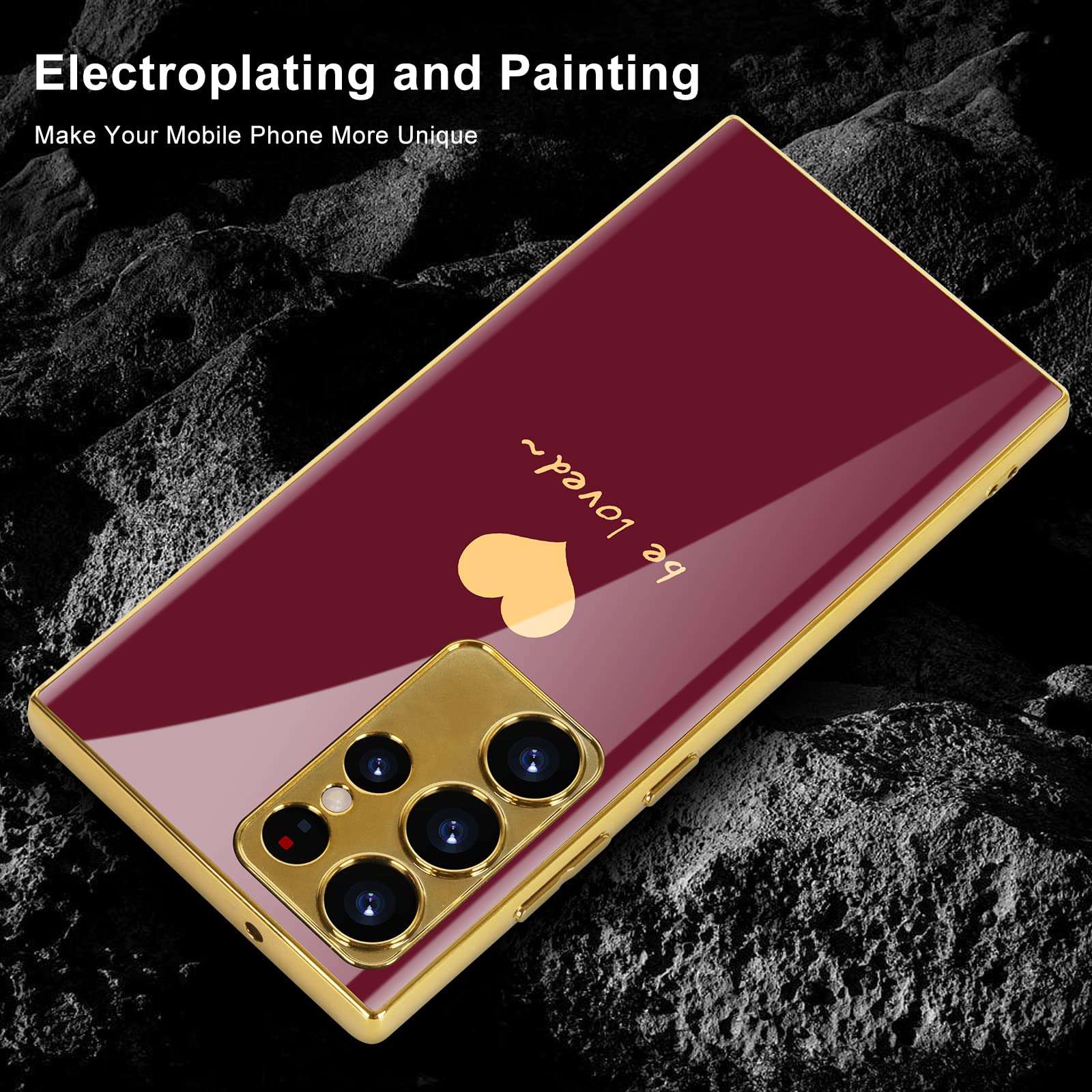 PUROOM for Samsung Galaxy Z Fold 4 Case Magnetic Hinge Protection with S Pen Holder Plating PC Crystal Cover Front Glass All-Inclusive Case 3