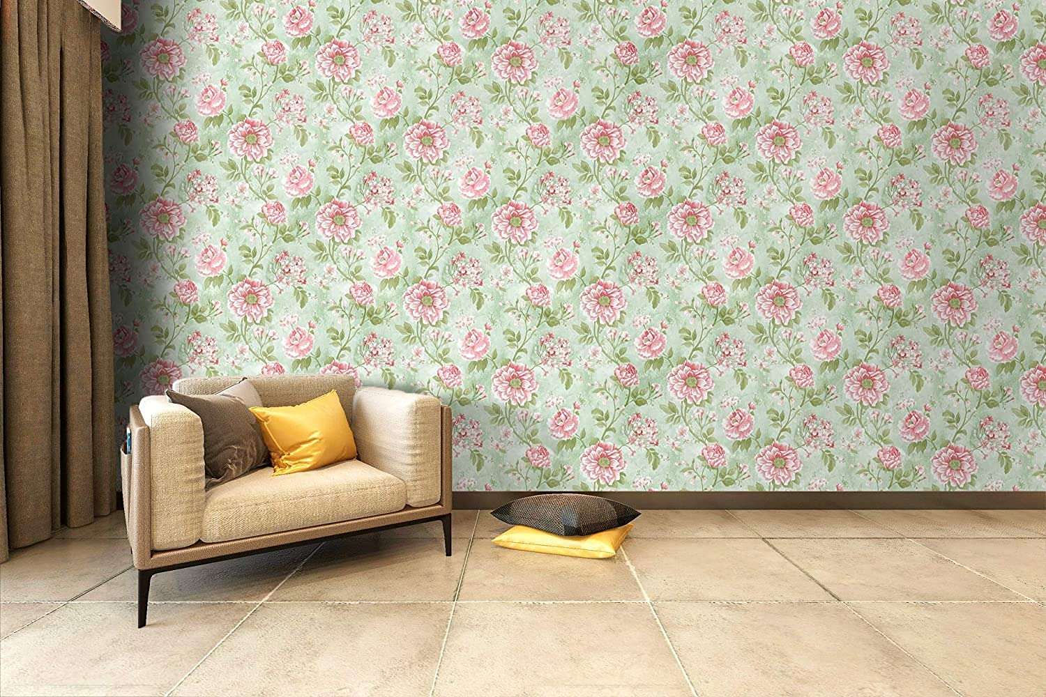 HOMEMATES Floral Wall Stickers Waterproof and 100% Removable PVC Wallpaper Self Adhesive Decals Living Room Hall Bedroom Decoration Flower (304.8x45.72CM) 6