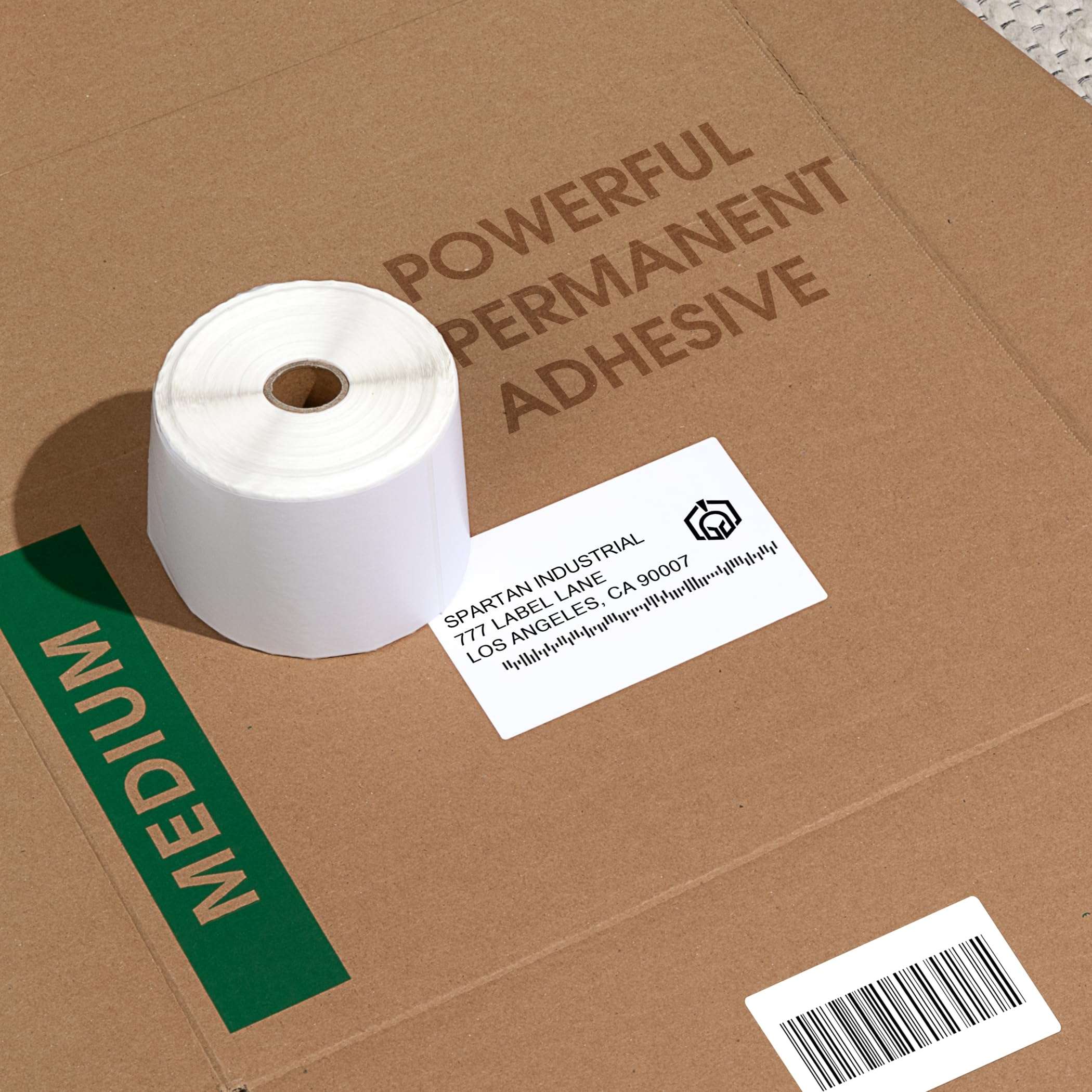 Spartan Industrial - 2" X 1” Direct Thermal Labels, Perforated UPC Barcode FBA Labels, Compatible with Rollo & Zebra Desktop Printers - 10 Rolls, 1300/Roll 5